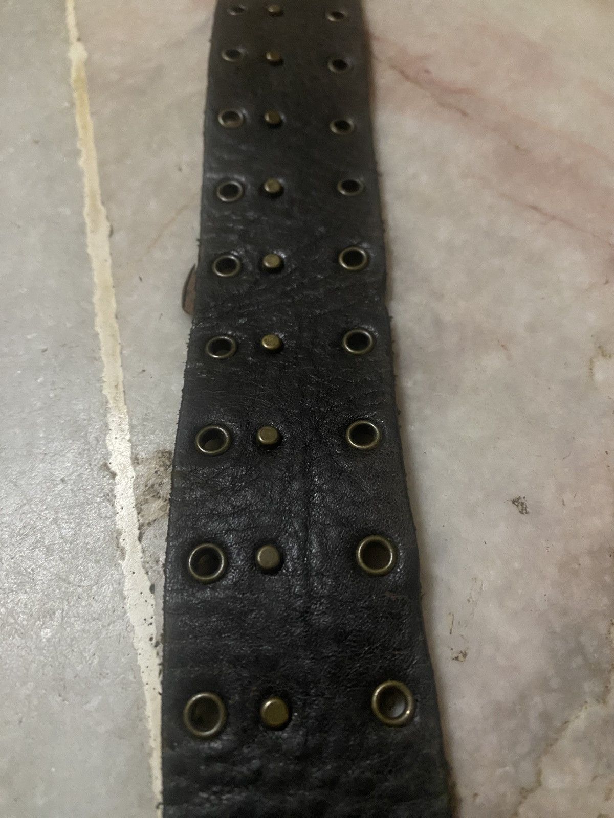 Genuine Leather Black Leather Belt with Tiny Studs Punk Rocker Size ONE SIZE - 3 Thumbnail