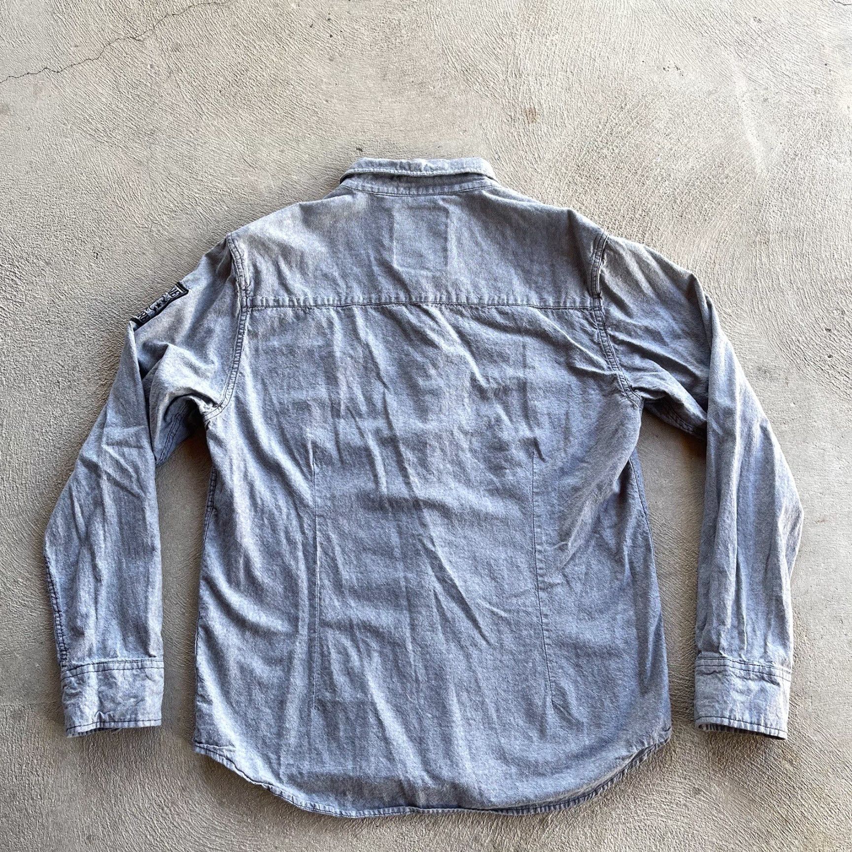 Vintage Xtreme Couture Women's XL Long Sleeve Button-Up Shirt Gray Biker Solid Embroidered Size XL / US 12-14 / IT 48-50 - 5 Thumbnail