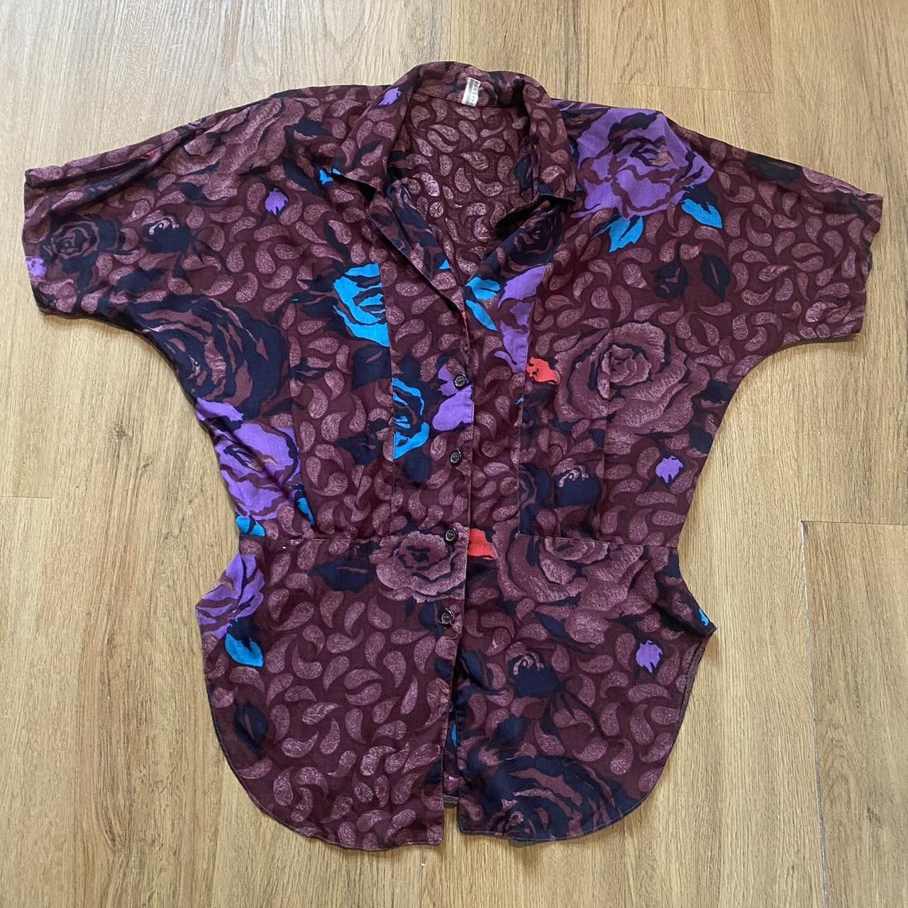Other Purple and blue floral blouse with a retro vibe Size US M / EU 48-50 / 2 - 1 Thumbnail