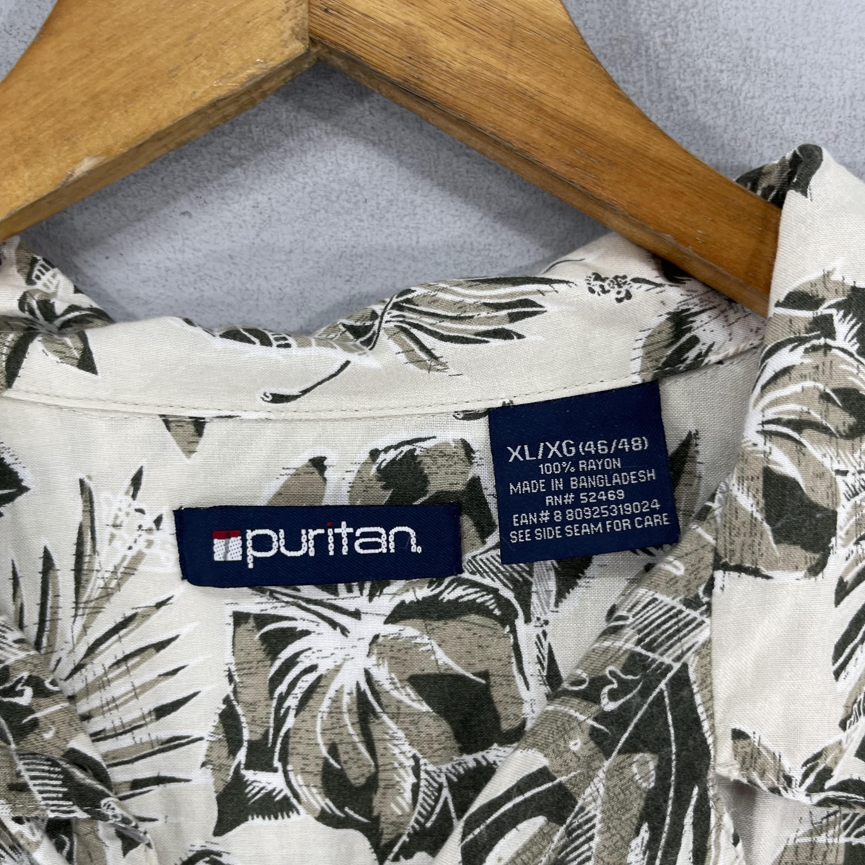 Puritan PURITAN Tropical Hibiscus Floral Motive Button Up Shirt Size US XL / EU 56 / 4 - 5 Thumbnail