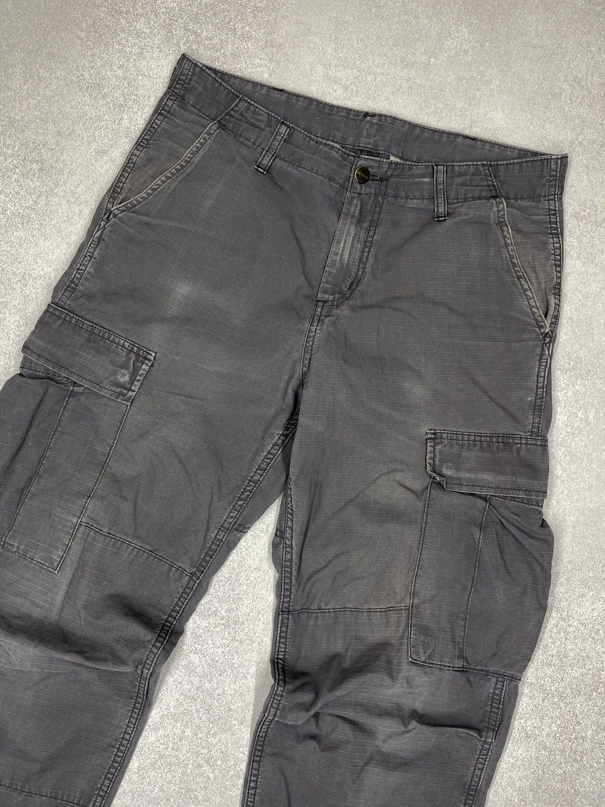 Carhartt Mens Carhartt Regular Cargo Pants Grey Y2K Size US 30 / EU 46 - 8 Thumbnail