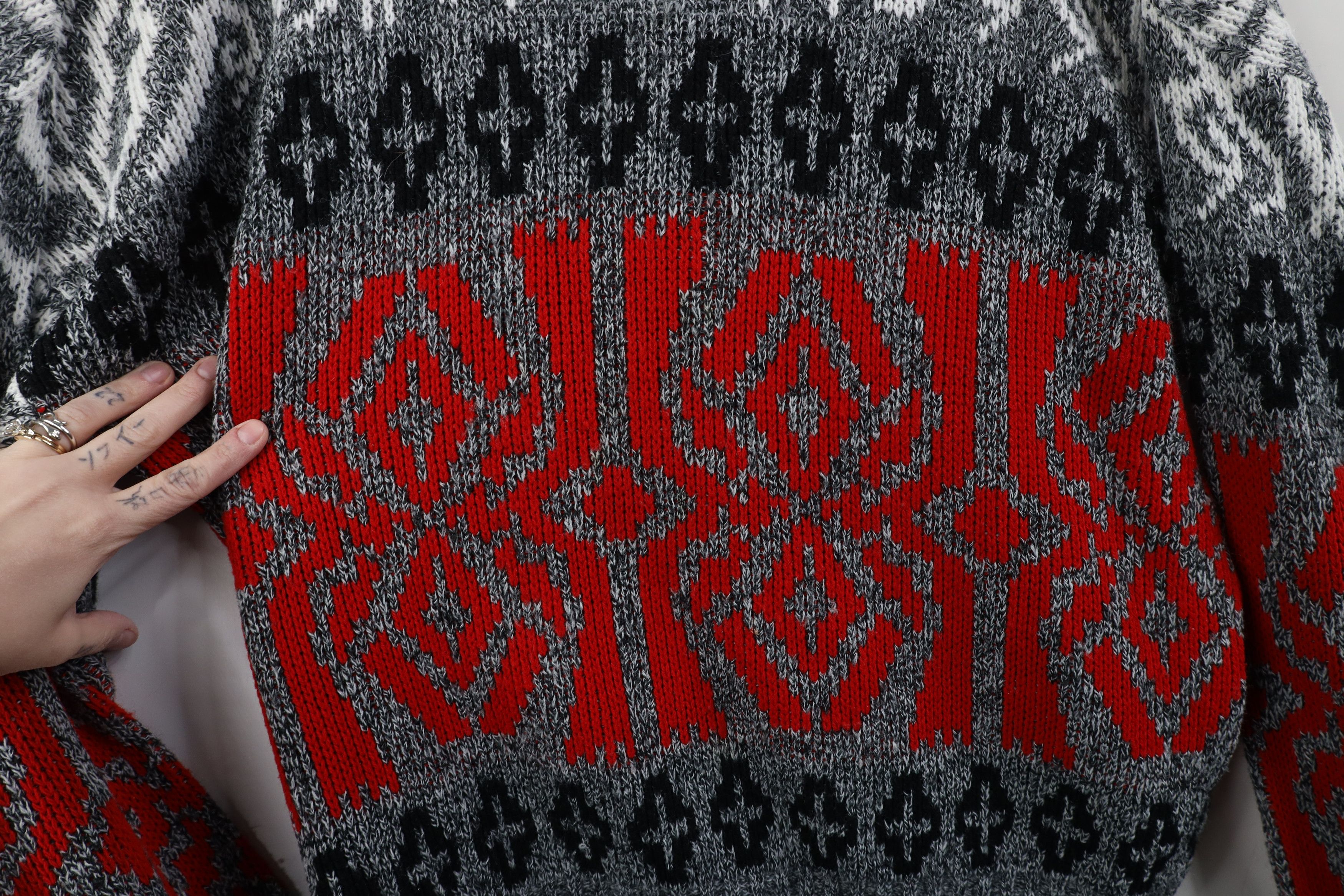 Vintage Vintage 90s Streetwear Fit Geometric Knit Crewneck Sweater Size XXL / US 16-18 / IT 52-54 - 5 Thumbnail