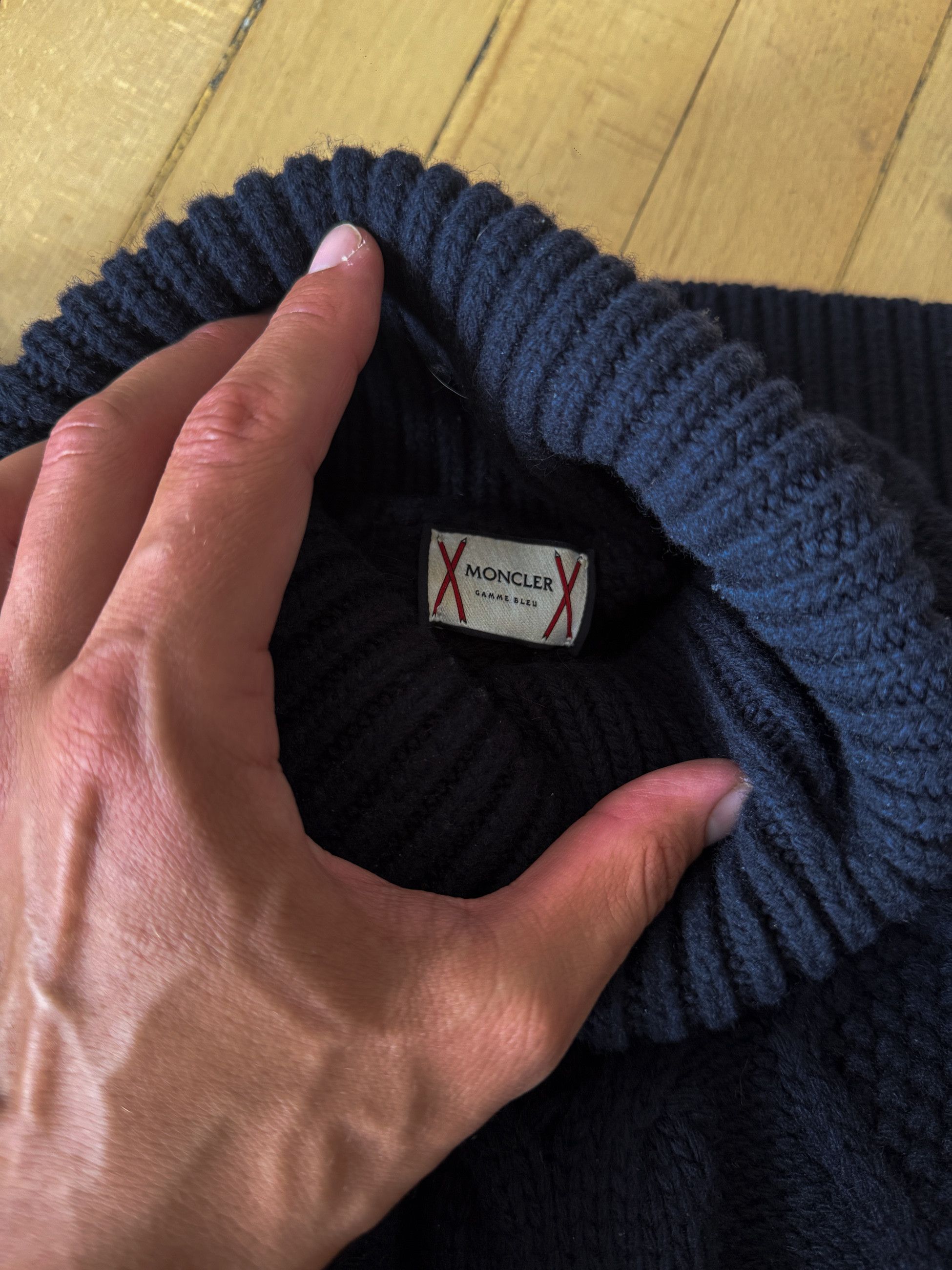 Moncler Gamme Bleu Thom Browne cable knit sweater size XL