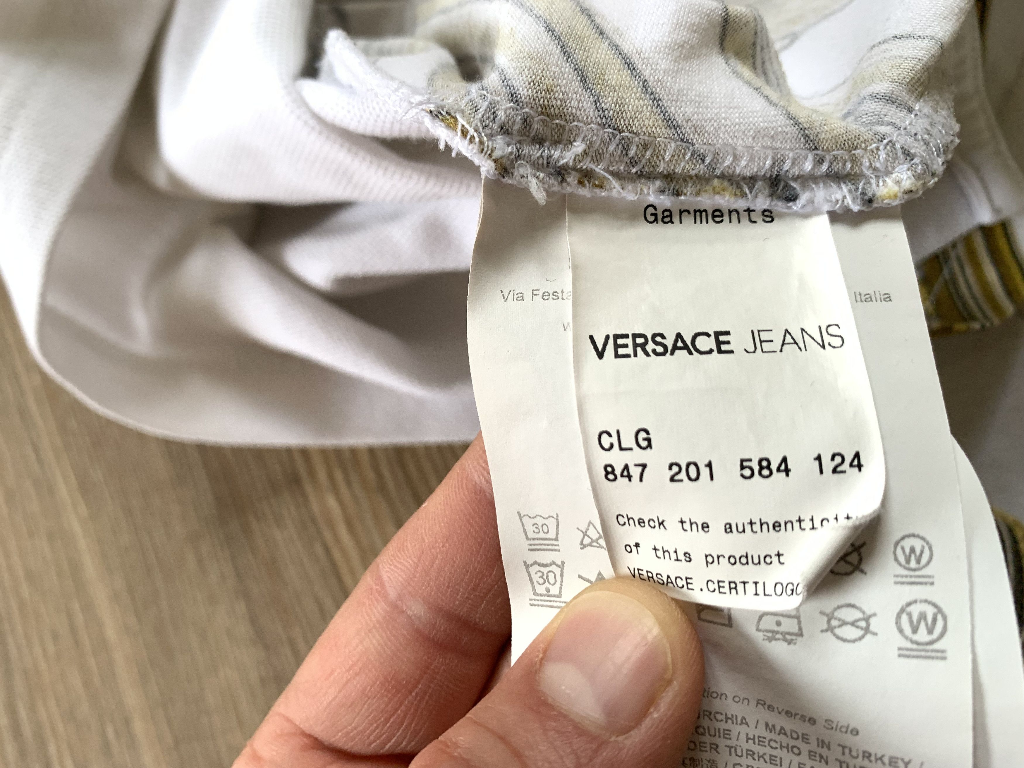 Versace Jeans Couture Versace White Cotton Printed Polo T-Shirt Size US S / EU 44-46 / 1 - 8 Thumbnail