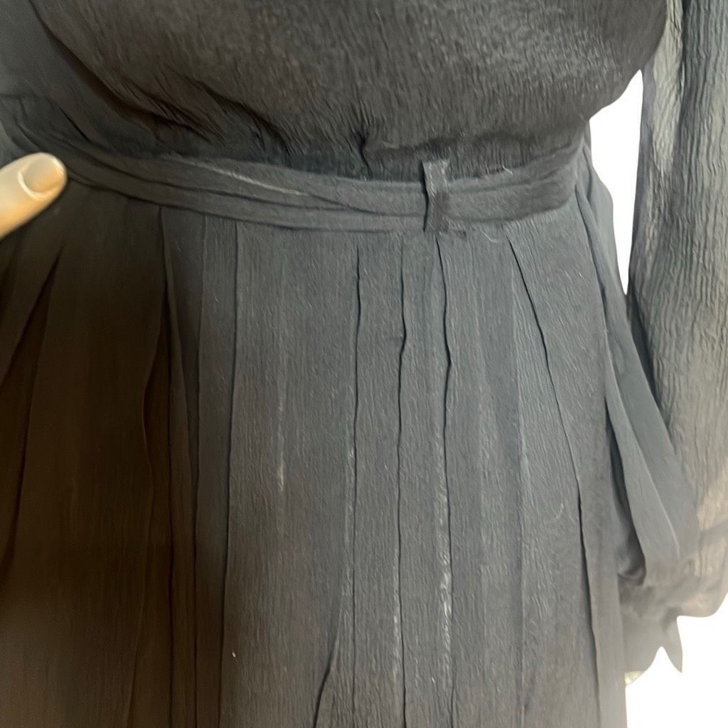 Celine NWT Celine Black Silk Wrap Dress (012) Size S / US 4 / IT 40 - 10 Thumbnail