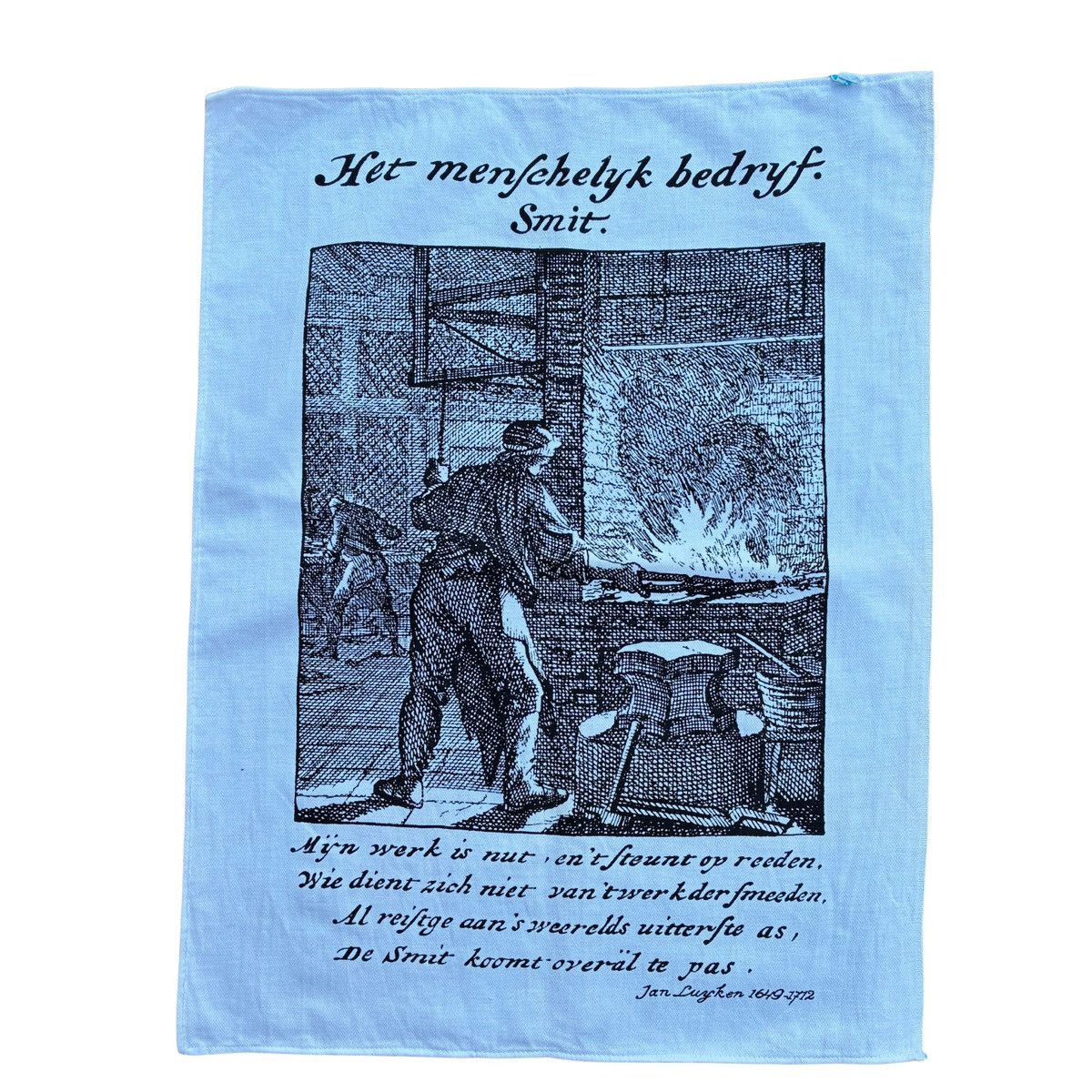 Other Vintage 70s Dutch Tea Towel Jan Luyken Blacksmith Art Print Size ONE SIZE - 1 Thumbnail