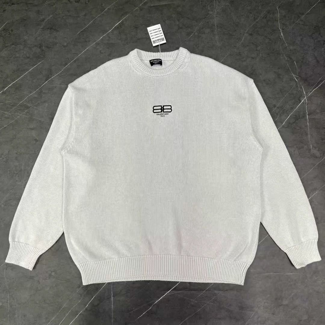 balenciaga lock buckle sweater in white