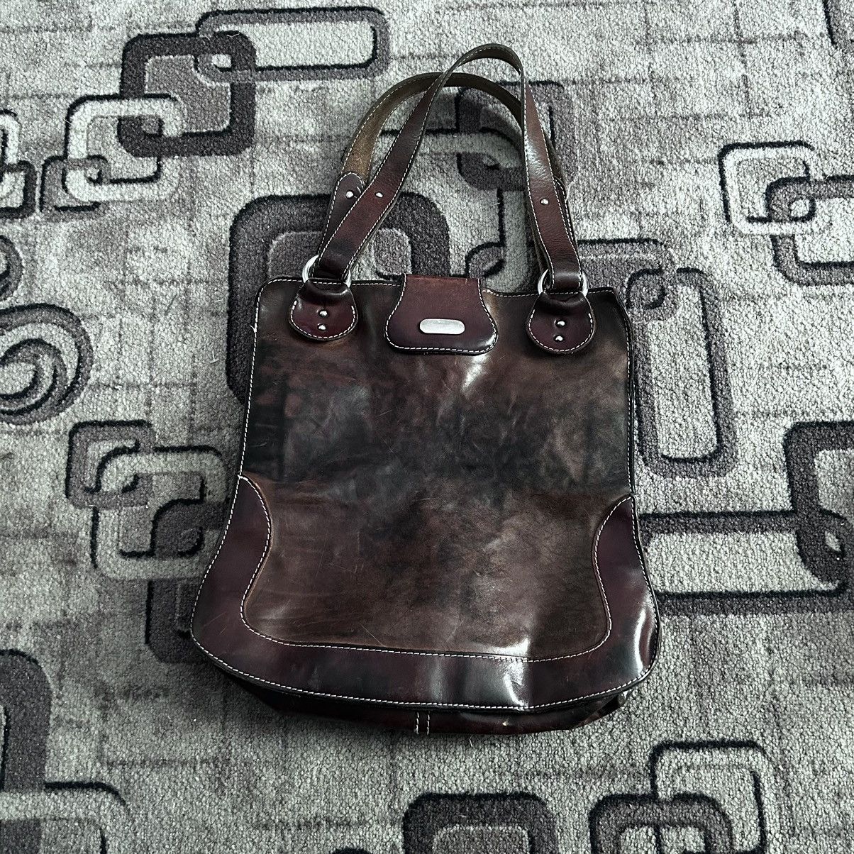 Designer × numero 10 Numero 10 Made in Italy Garment Dyed Paint Leather Hand Bag Size ONE SIZE - 1 Thumbnail
