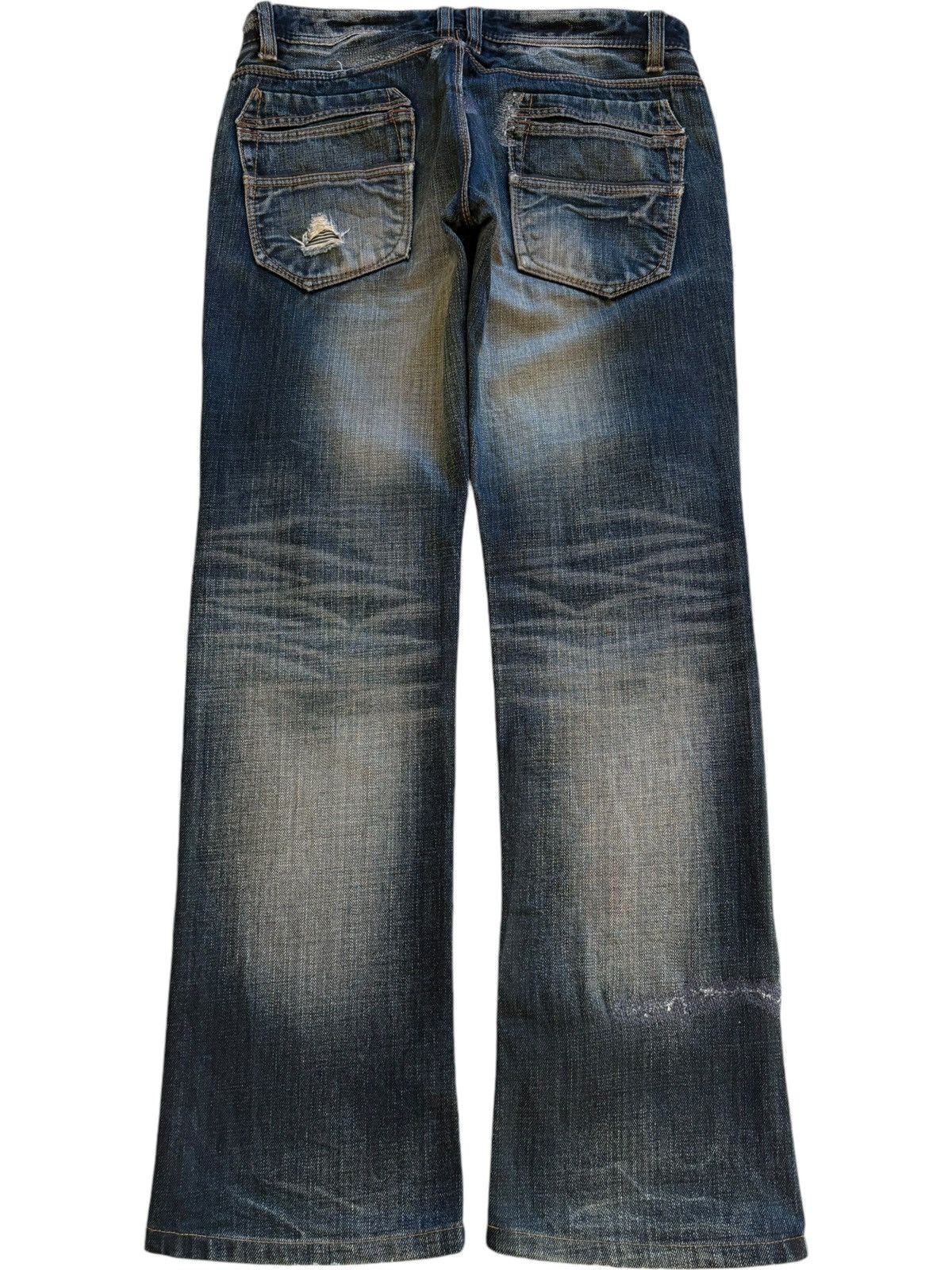 Japanese Brand Vintage Japanese Brand Mud Wash Distressed Bootcut Jeans Size US 33 - 2 Thumbnail