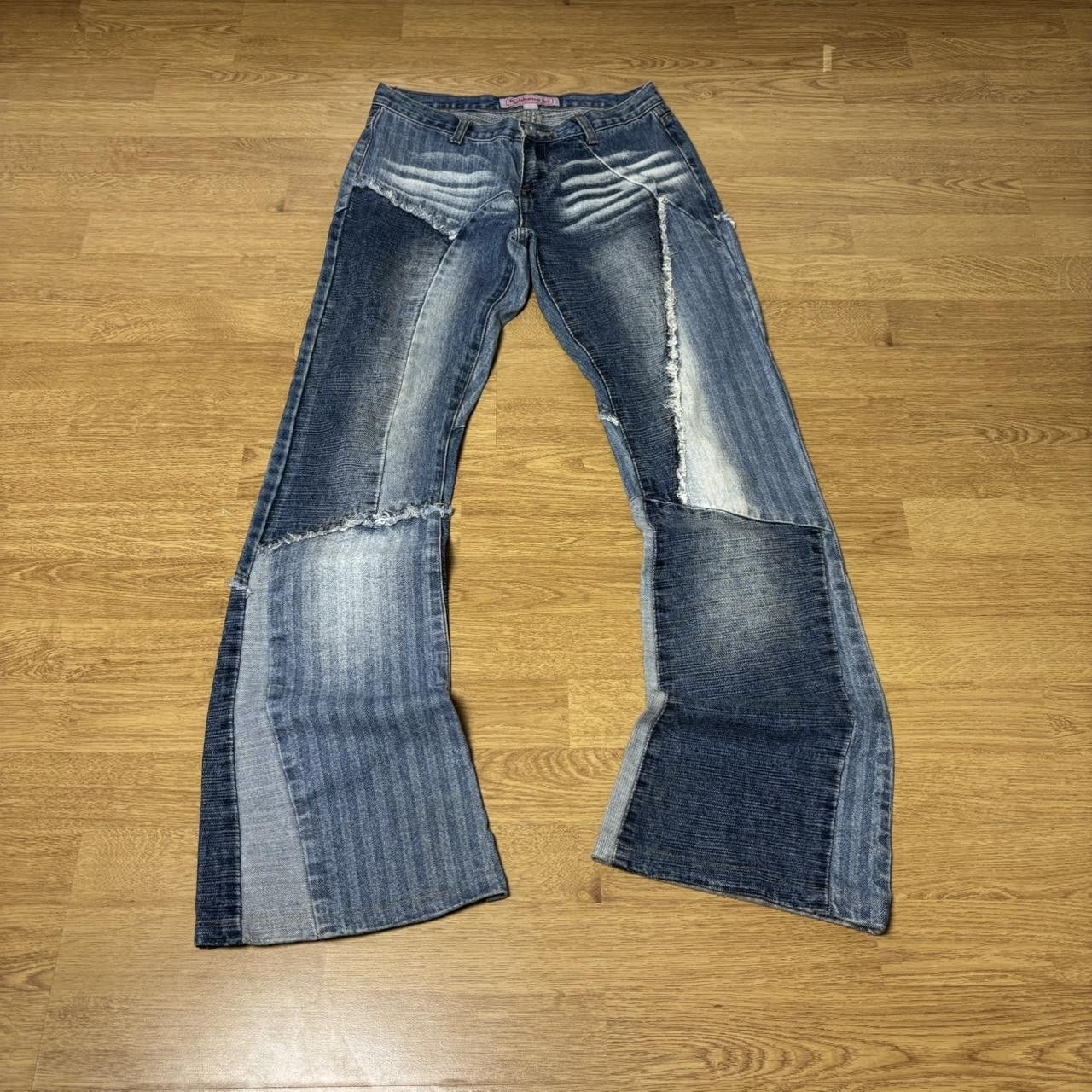 Vintage y2k 90s avant garde Japanese flared patchwork jeans