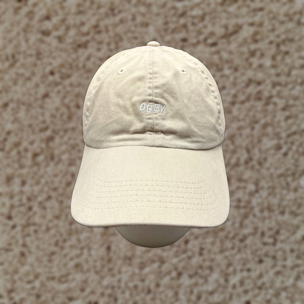 Obey OBEY Baseball Cap Adjustable Adult One Size Ivory Cotton Twill Aloha Beach Unisex Size ONE SIZE - 1 Thumbnail