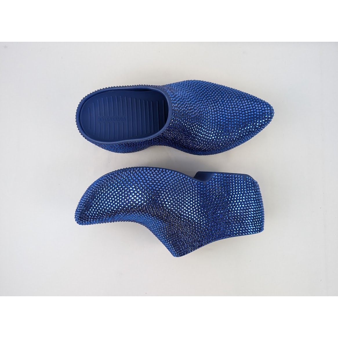 Balenciaga o1rshd1 Rubber Strass Techno Clog Sandal in Sapphire Size US 9 / EU 42 - 1 Thumbnail