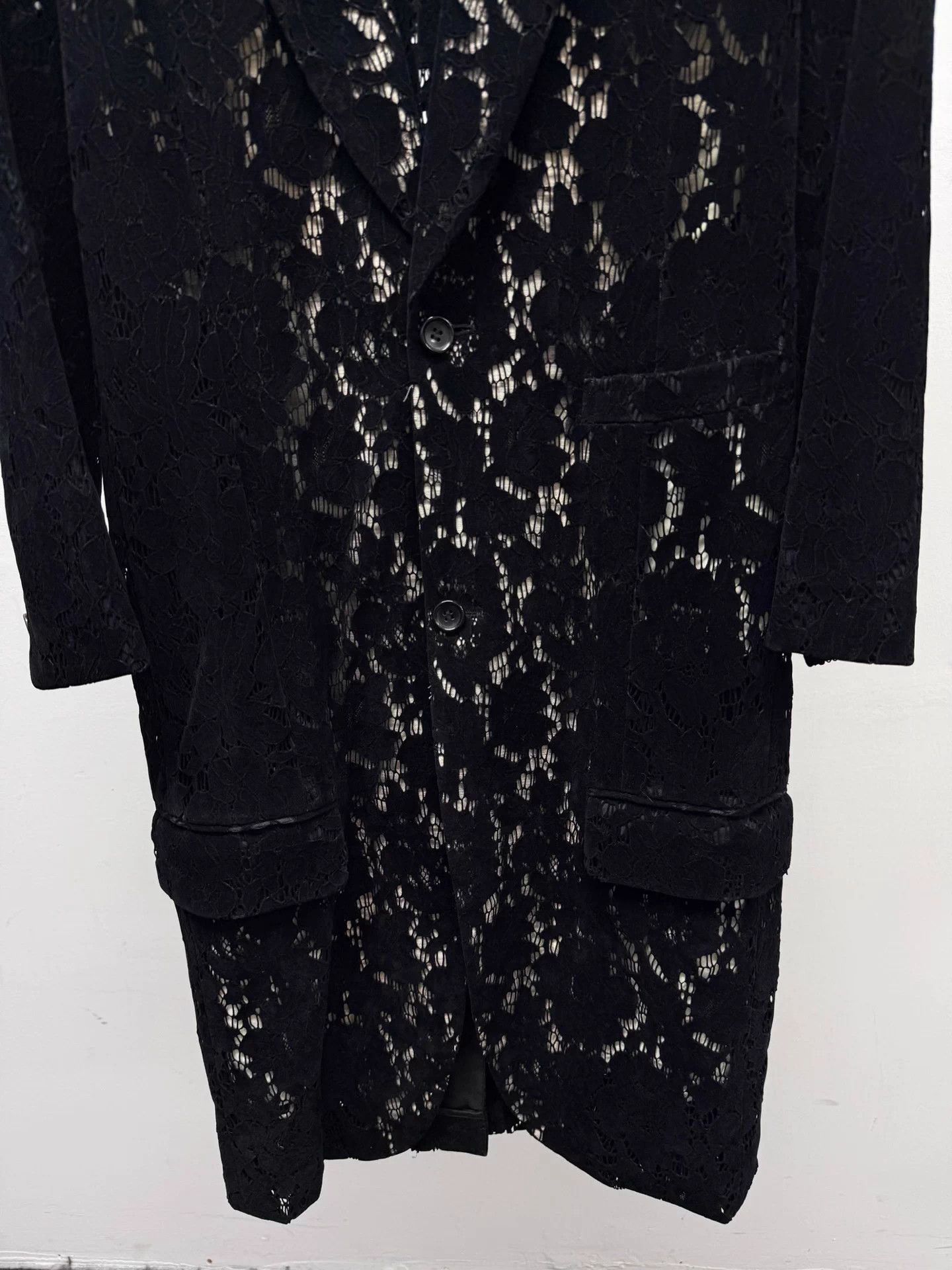 Comme des Garcons Comme des Garçons Black Lace Long Coat S Size S / US 4 / IT 40 - 3 Thumbnail