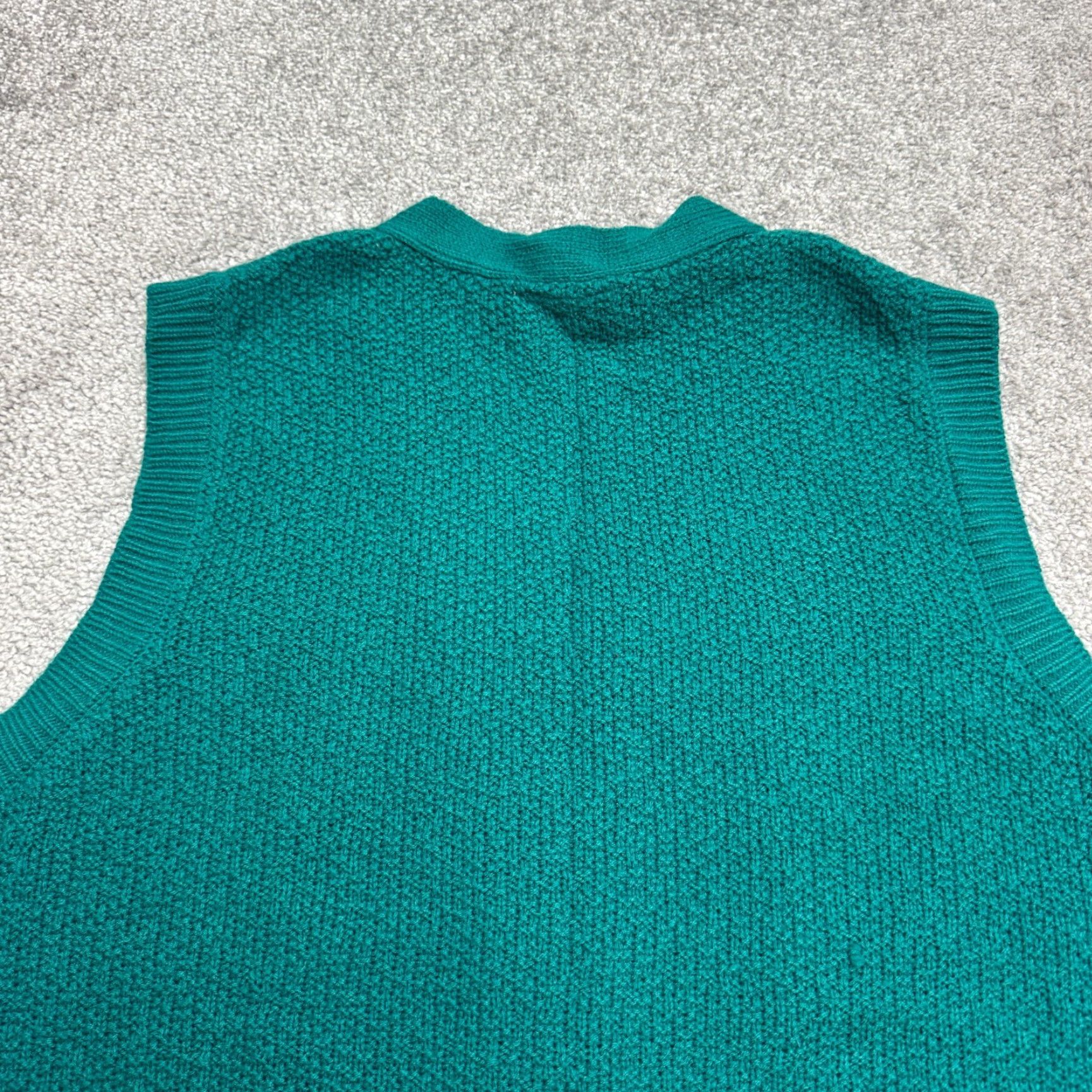 Vintage National Sweater Vest Women L Green Acrylic Button Front V-Neck Knit Size L / US 10 / IT 46 - 3 Thumbnail