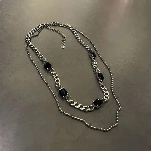 Jewelry Black Crystal Necklace Size ONE SIZE - 4 Thumbnail