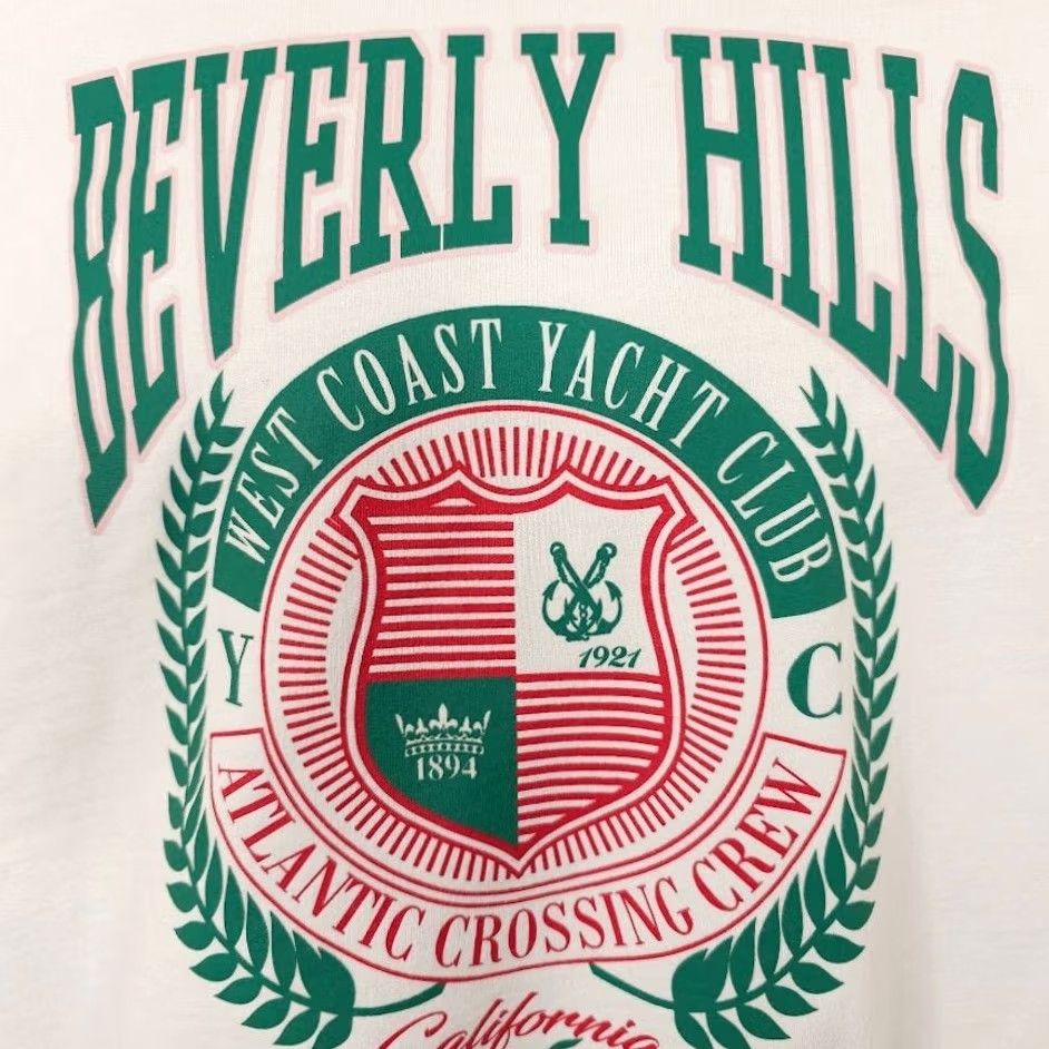 Forever 21 FOREVER 21 Sweatshirt Womens Size S White Green Beverly Hills Yacht Club Crew Rowing Activewear Vintage: No Size S / US 4 / IT 40 - 3 Thumbnail