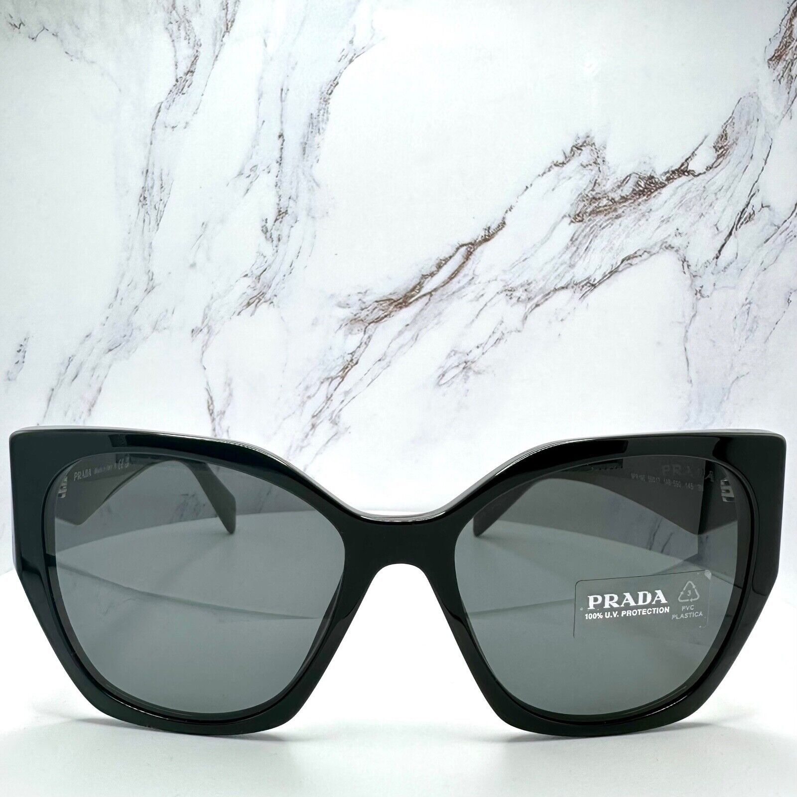 Prada New PRADA Sunglasses Black Symbole 100% Authentic Cat Eye Size ONE SIZE - 3 Thumbnail