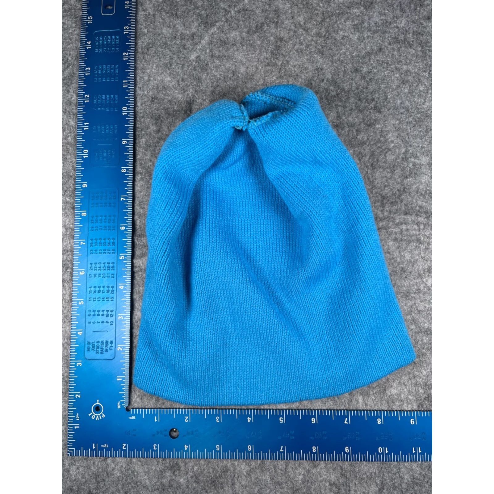 Vintage Beanie Adult One Size Blue Striped Cotton Acrylic Knit Winter Ski Outdoor Size ONE SIZE - 4 Thumbnail