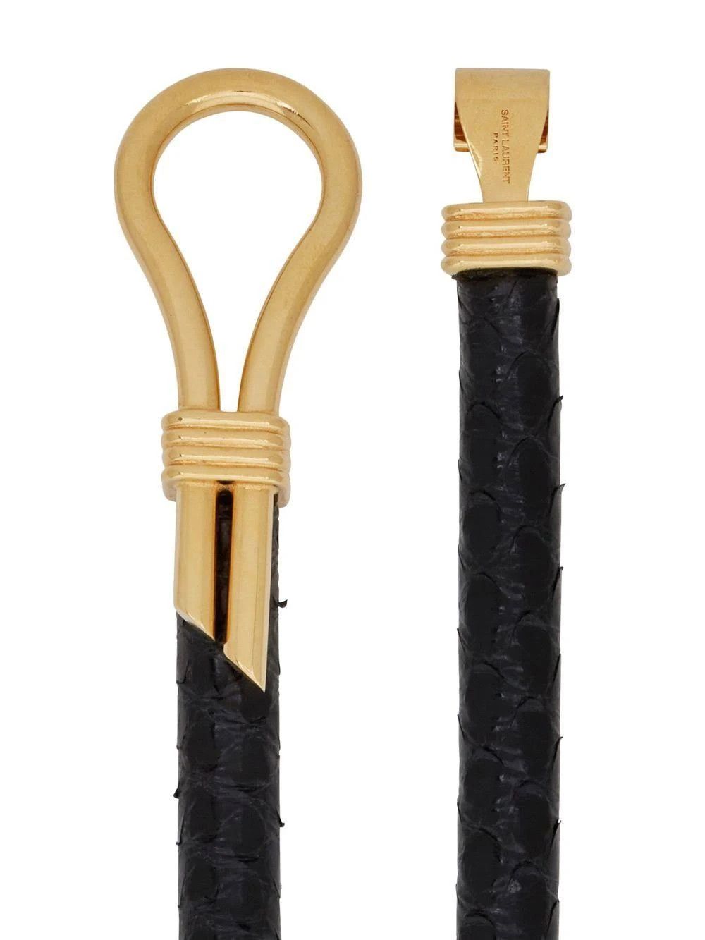 Saint Laurent Paris o1s1wg110724 Size: 75 / Crochet Buckle Thin Belt Python Size 28 - 2 Thumbnail