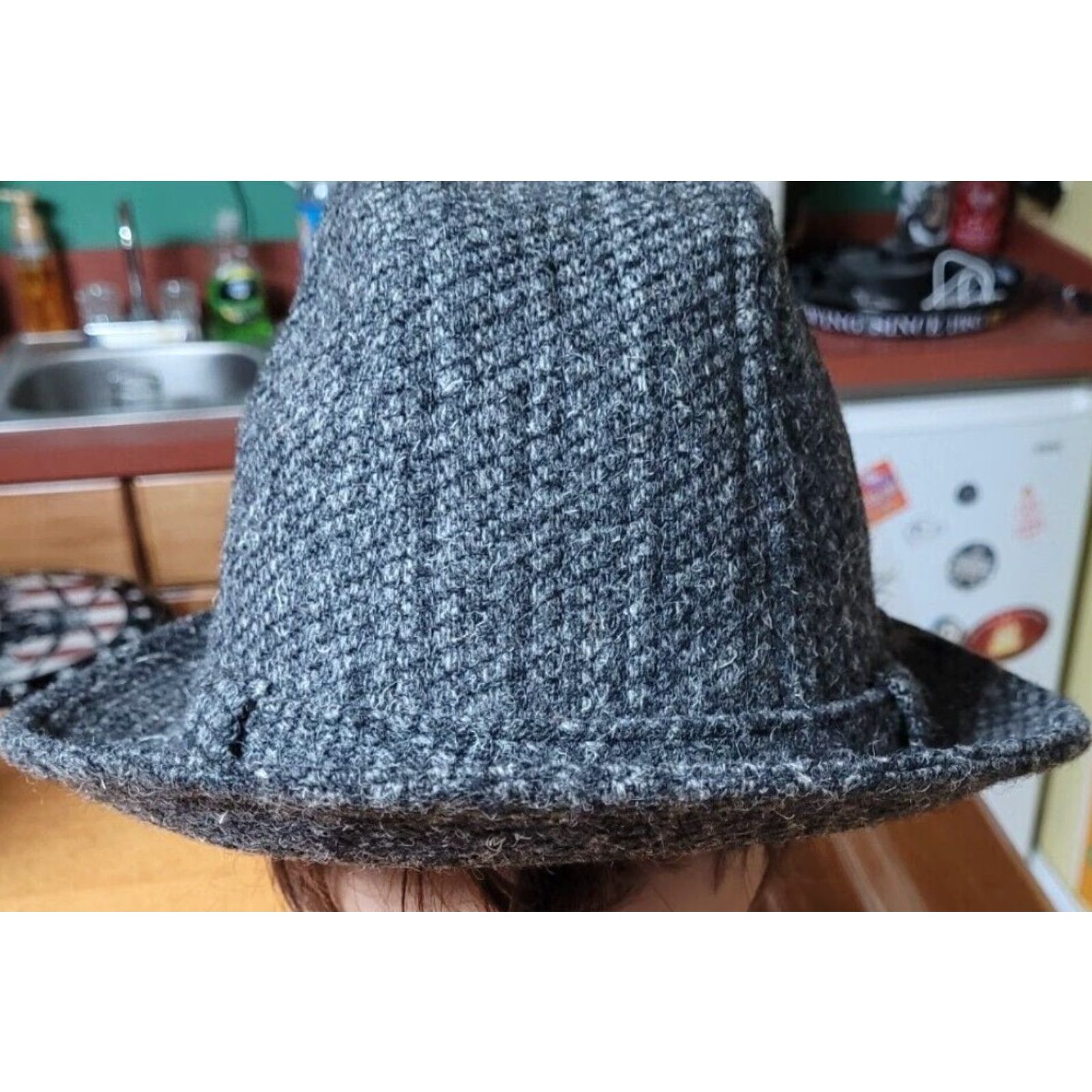 Vintage VTG Stetson Tweed Wool Fedora Hat Medium Wool Feathers Brown M Mens Hat 7 Size ONE SIZE - 3 Thumbnail