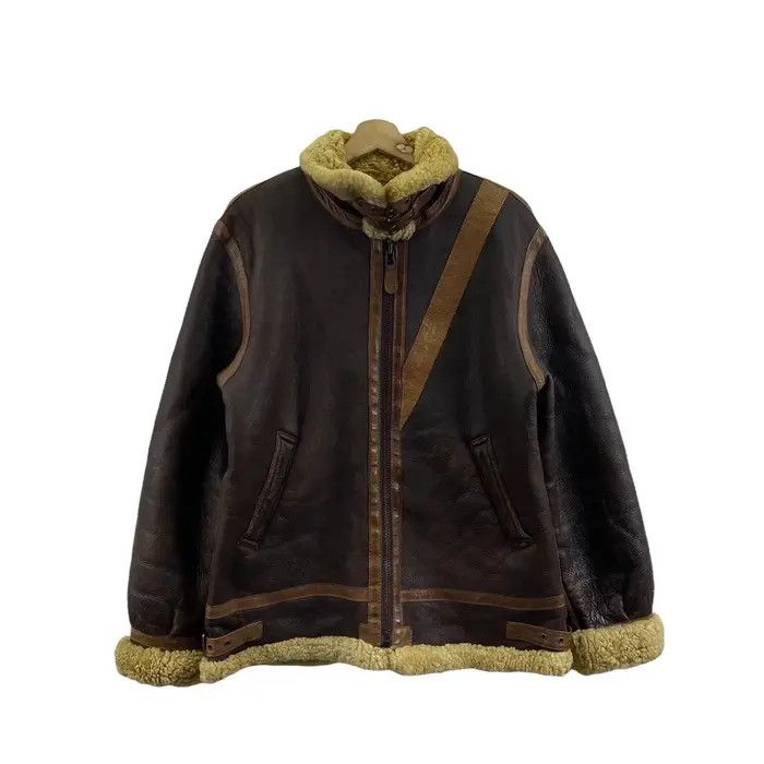 Alpha Industries Vtg ALPHA INDUSTRIES USA Type B-3 Leather Flight Jacket Size US XL / EU 56 / 4 - 1 Thumbnail