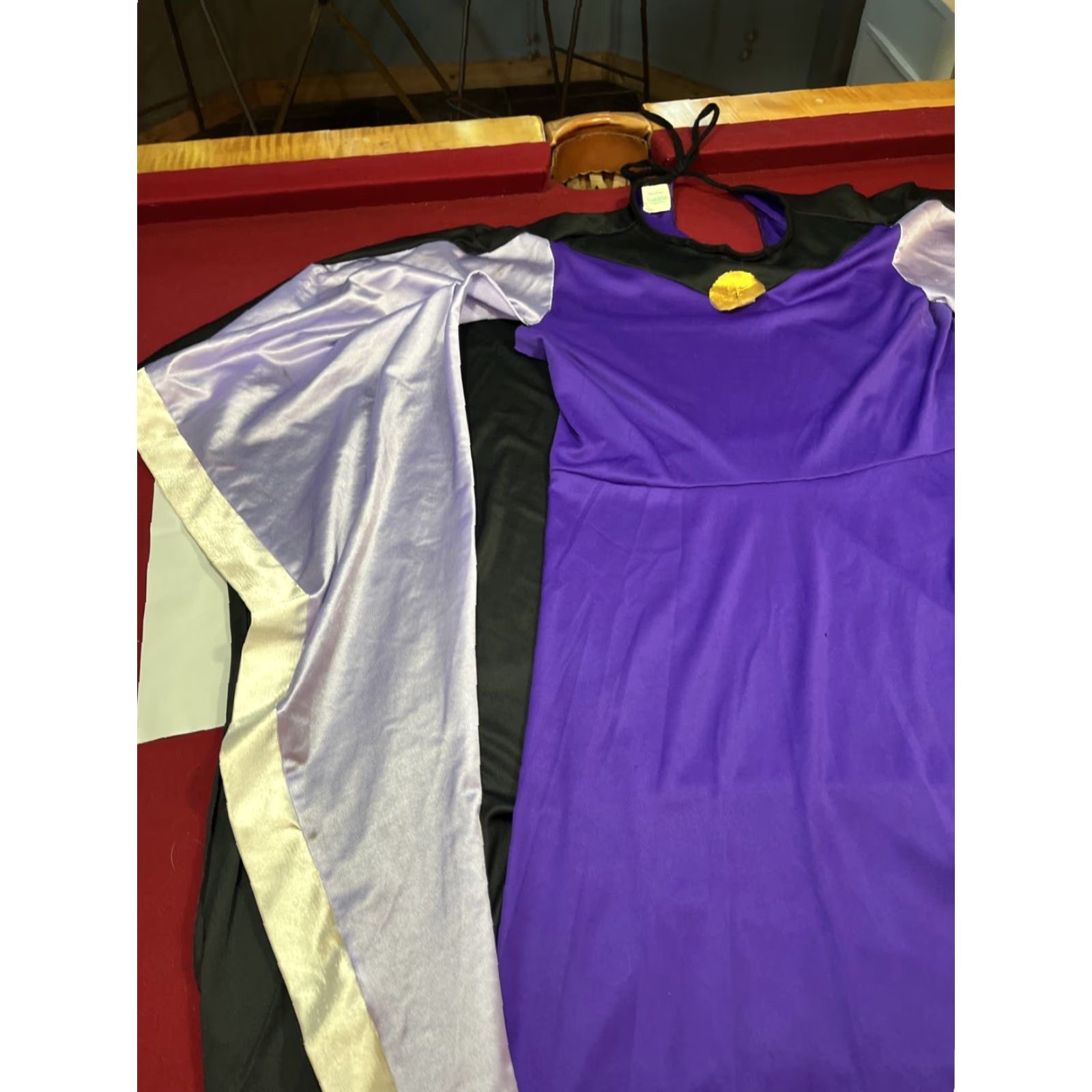 Disney VINTAGE Disney Snow White EVIL QUEEN purple Black Witch DRESS Villain Womens Long Flowy Size ONE SIZE - 7 Thumbnail