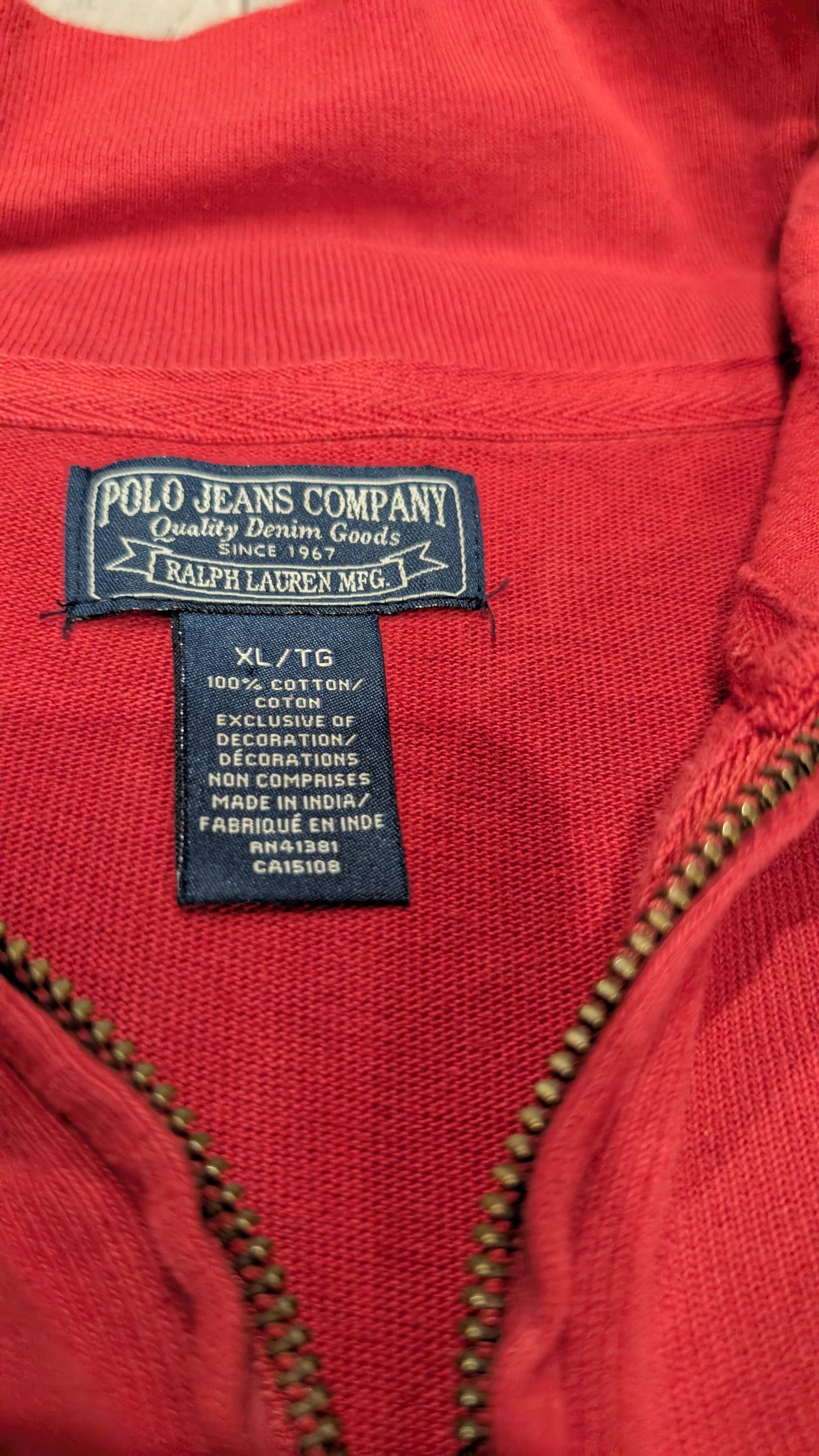 Ralph Lauren Vintage Ralph Lauren Polo Jeans Company Zip Up Size US XL / EU 56 / 4 - 4 Thumbnail