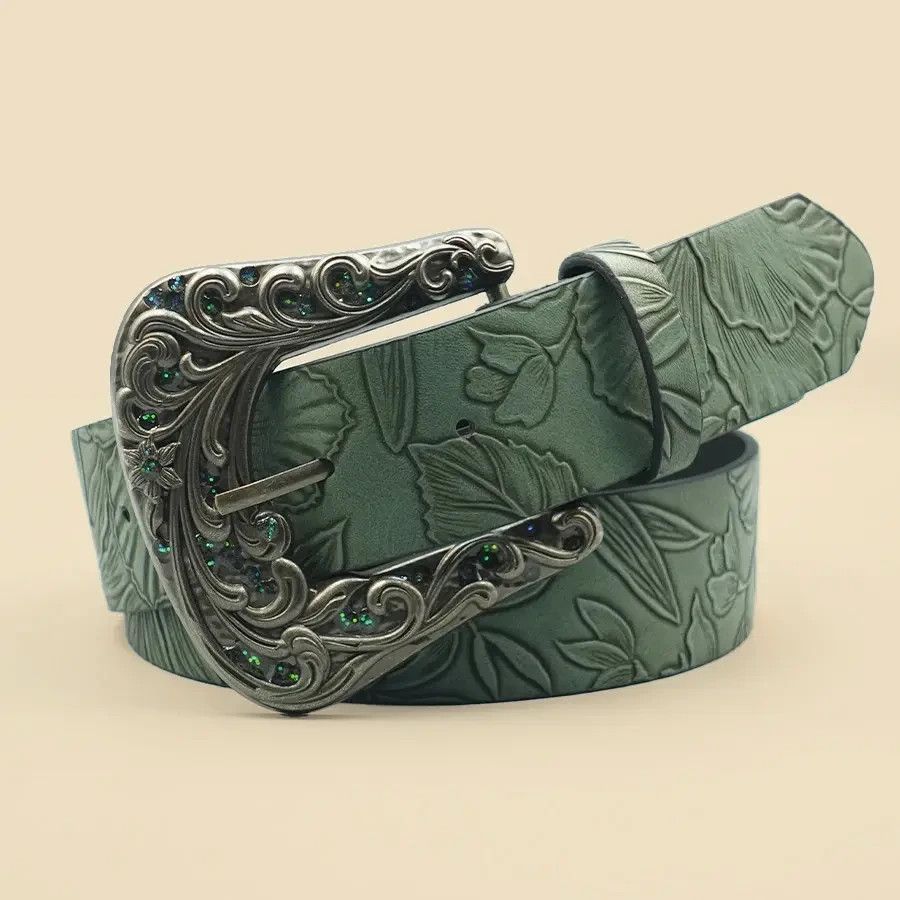 Jewelry Vintage Dark Carved Leaf Belt Size ONE SIZE - 1 Thumbnail
