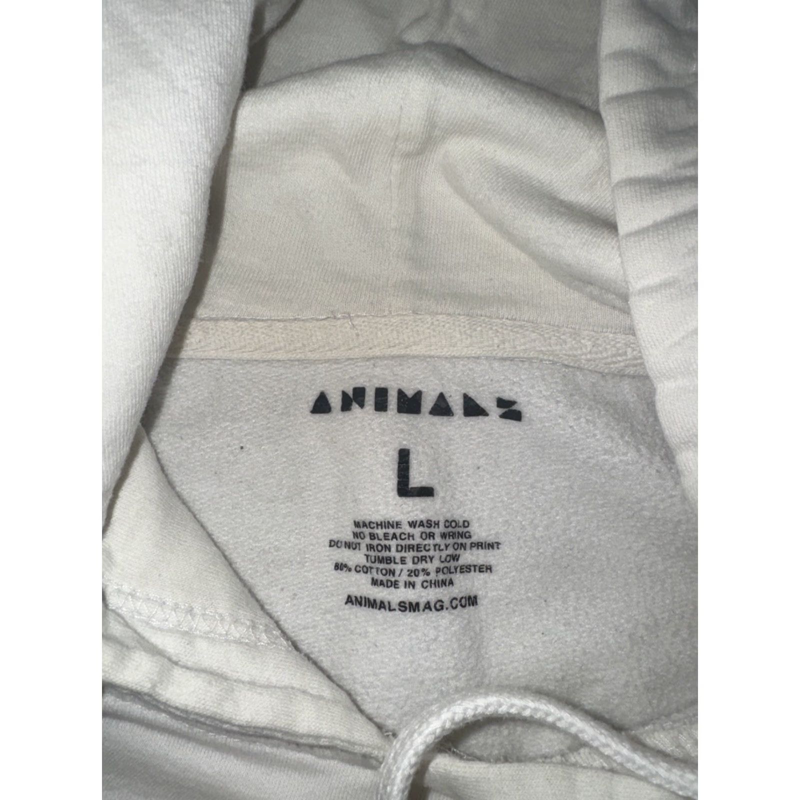 Vintage VINTAGE Anmals Magazine Hoodie Skull White L Mens Pullover 90s Flames Size US L / EU 52-54 / 3 - 4 Thumbnail