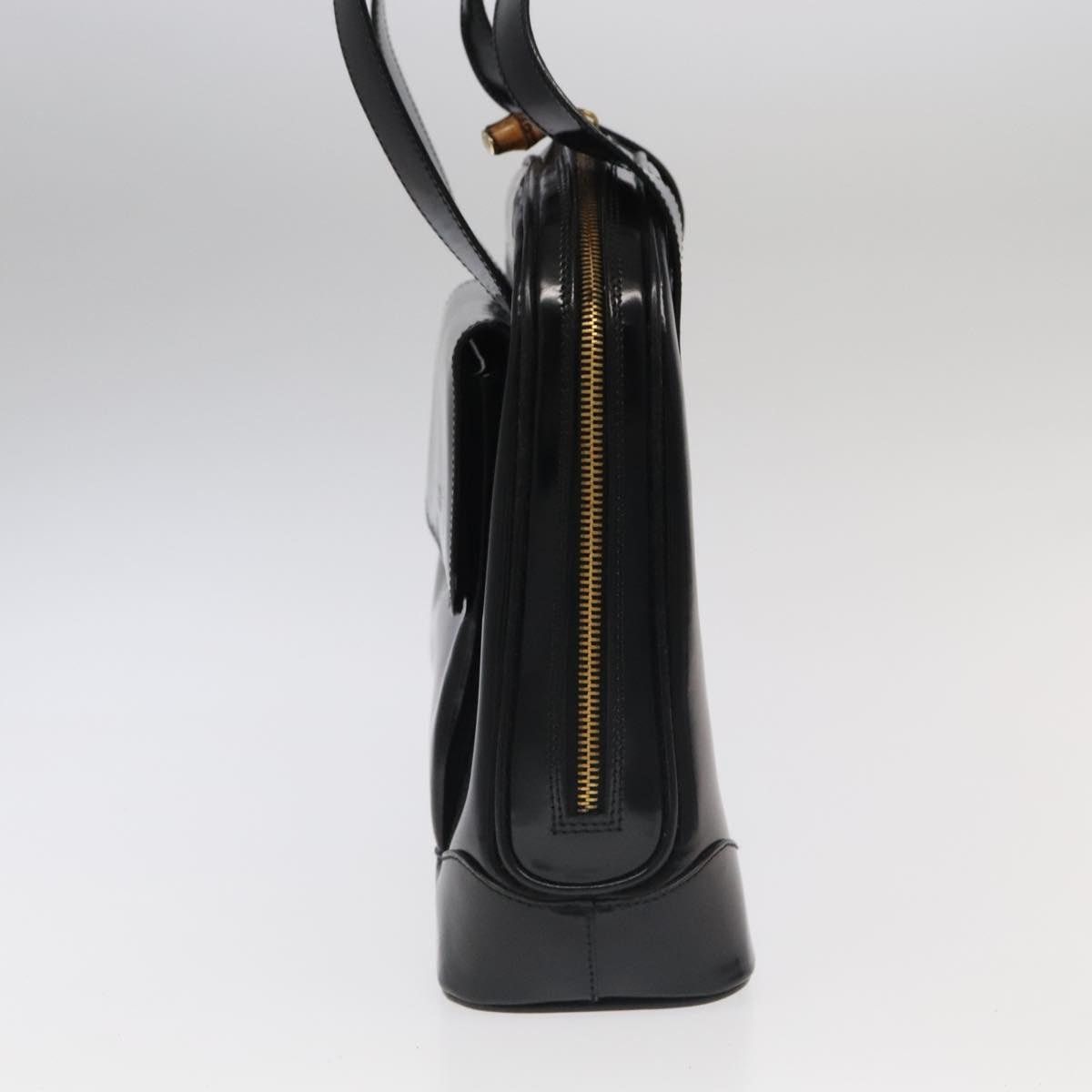 Gucci GUCCI Bamboo Shoulder Bag Enamel Black Gold 001 1075 1650 0 Size ONE SIZE - 4 Thumbnail