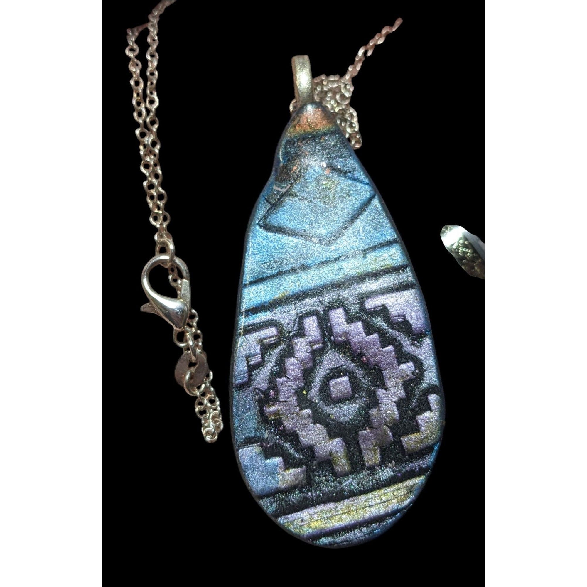 Other Handmade Southwestern Style Metallic Teardrop Necklace Size ONE SIZE - 1 Thumbnail