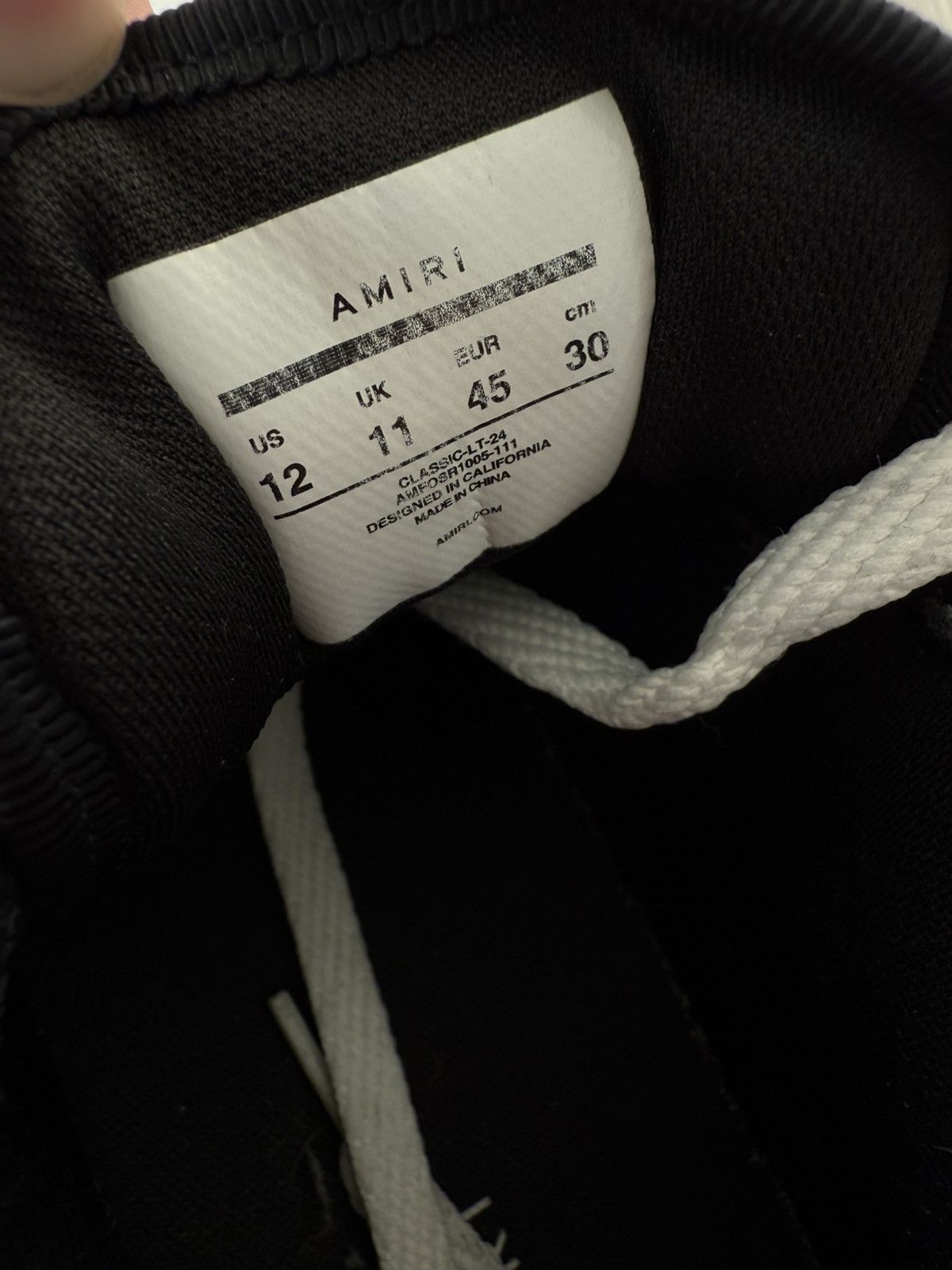 Amiri Amiri White & Black Classic Low Sneakers Size US 12 / EU 45 - 9 Thumbnail