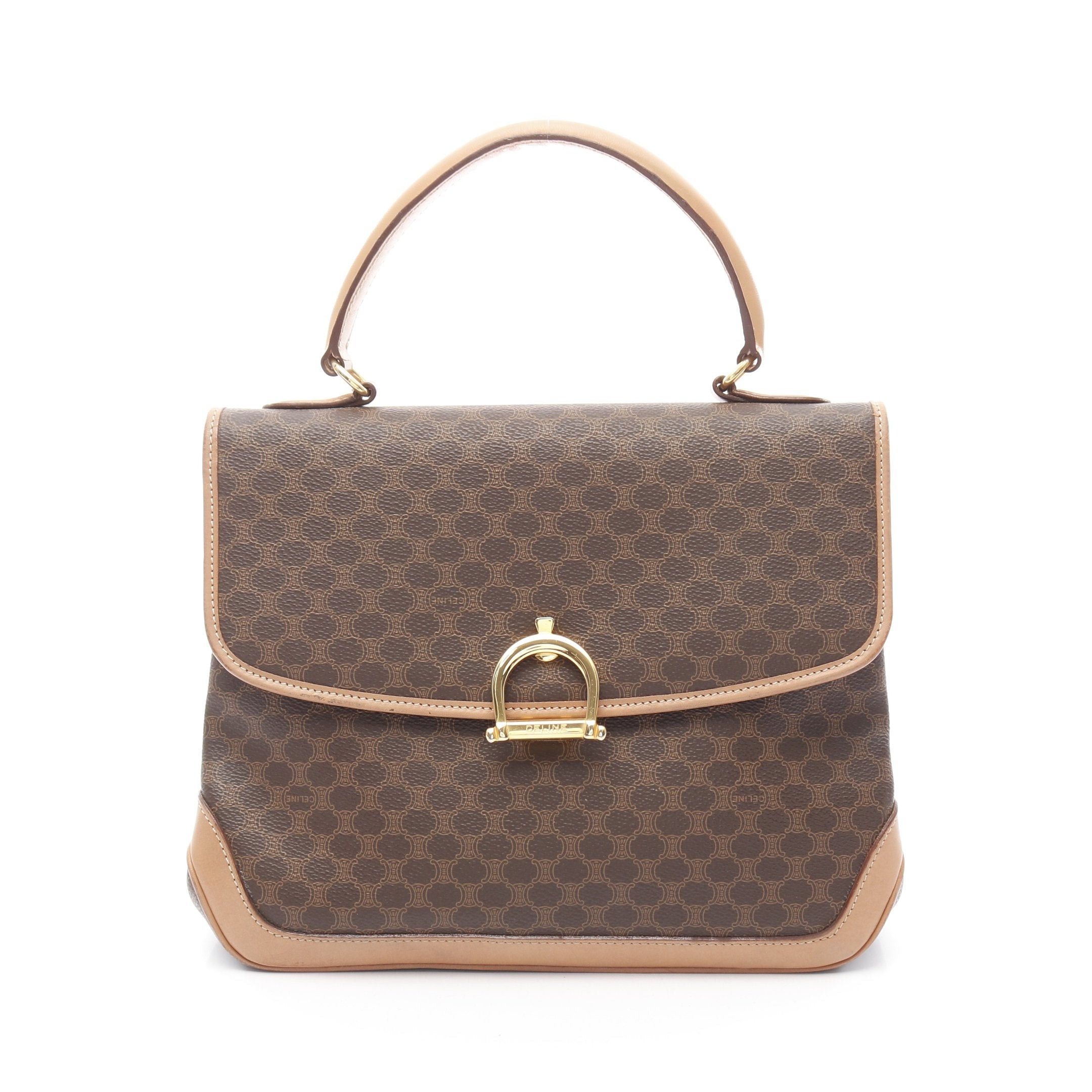 Celine Celine Macadam Handbag Leather Brown Dark Size ONE SIZE - 1 Thumbnail