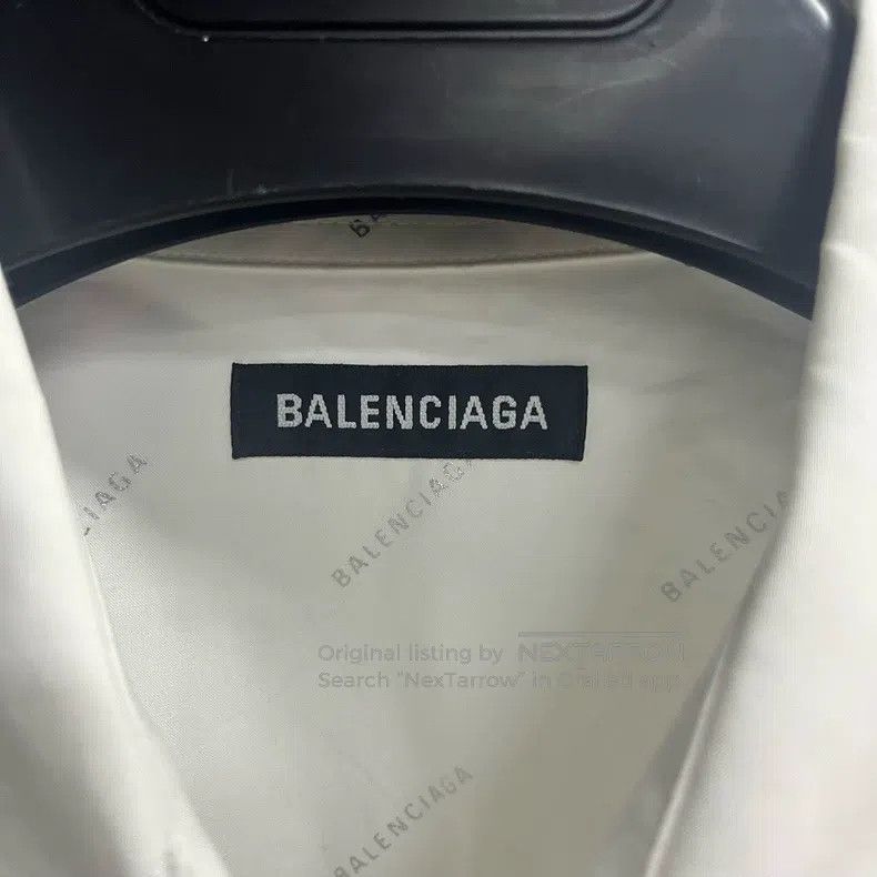 Balenciaga Balenciaga White Logo Printed Loose Long Sleeve Shirt Size XS / US 0-2 / IT 36-38 - 2 Thumbnail