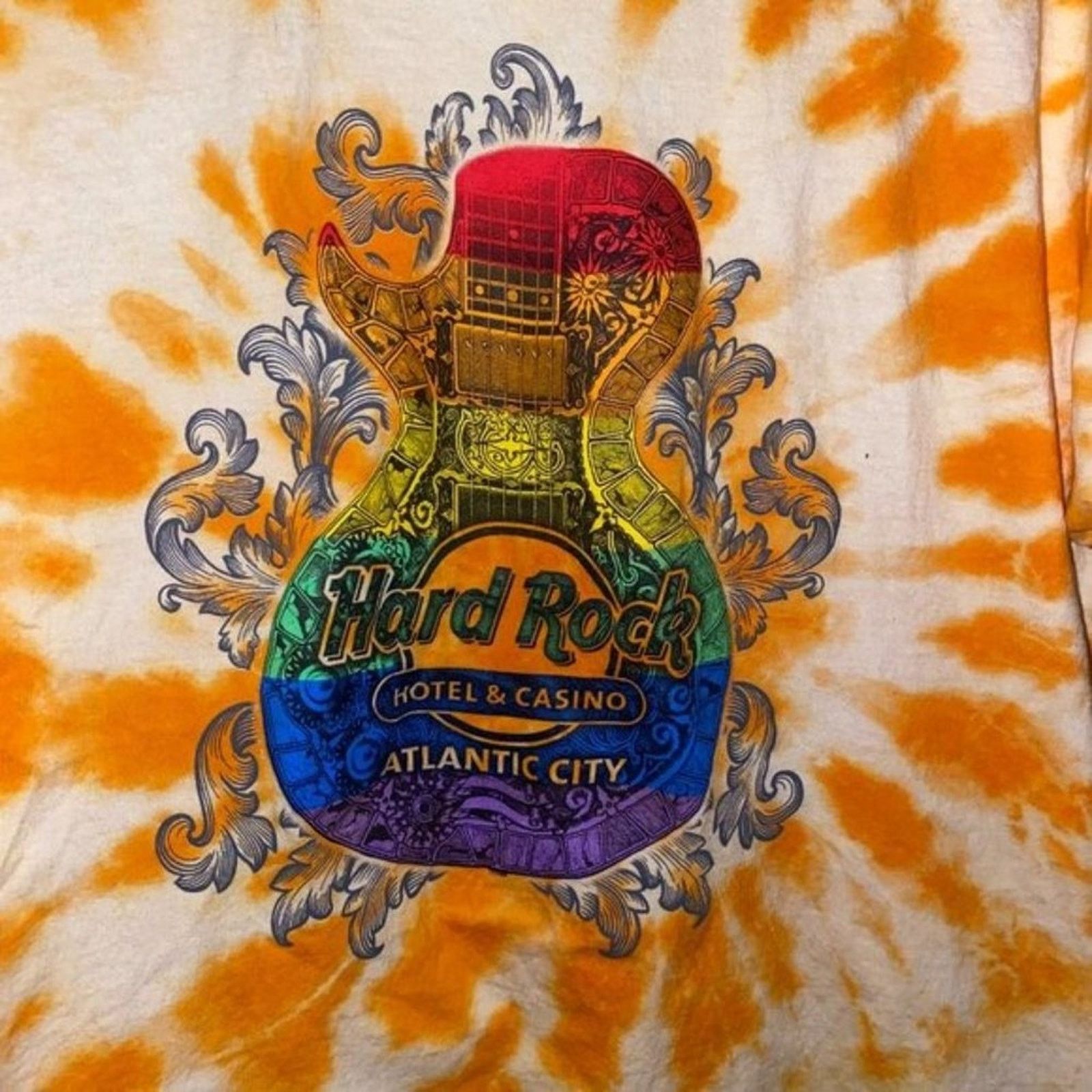 Hard Rock Cafe Hard Rock Orange Custom Tie Dye Graphic T-shirt XL Size US XL / EU 56 / 4 - 3 Thumbnail