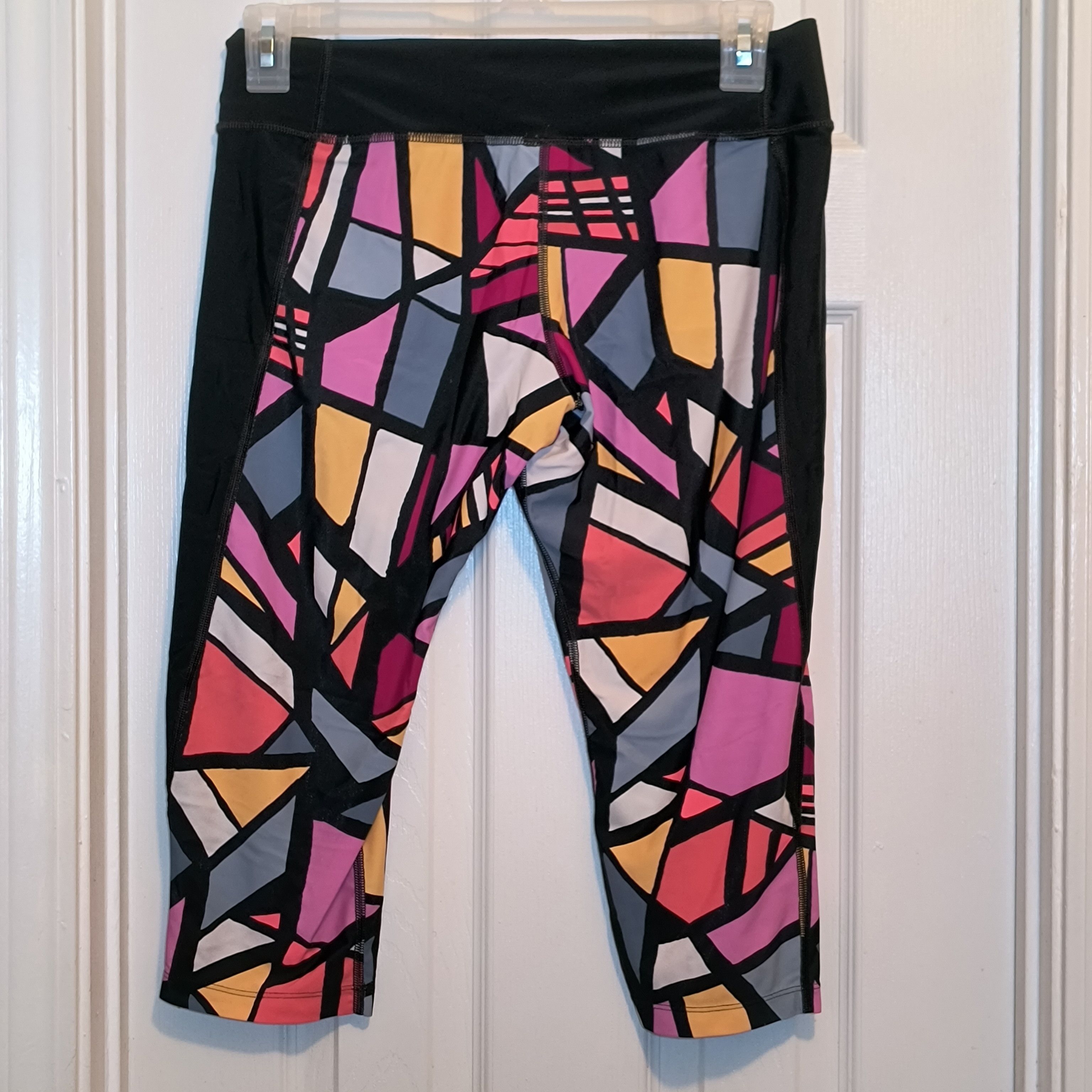 Nike Nike Geometric Multicolor Print Leggings Size L Size 32" / US 10 / IT 46 - 3 Thumbnail