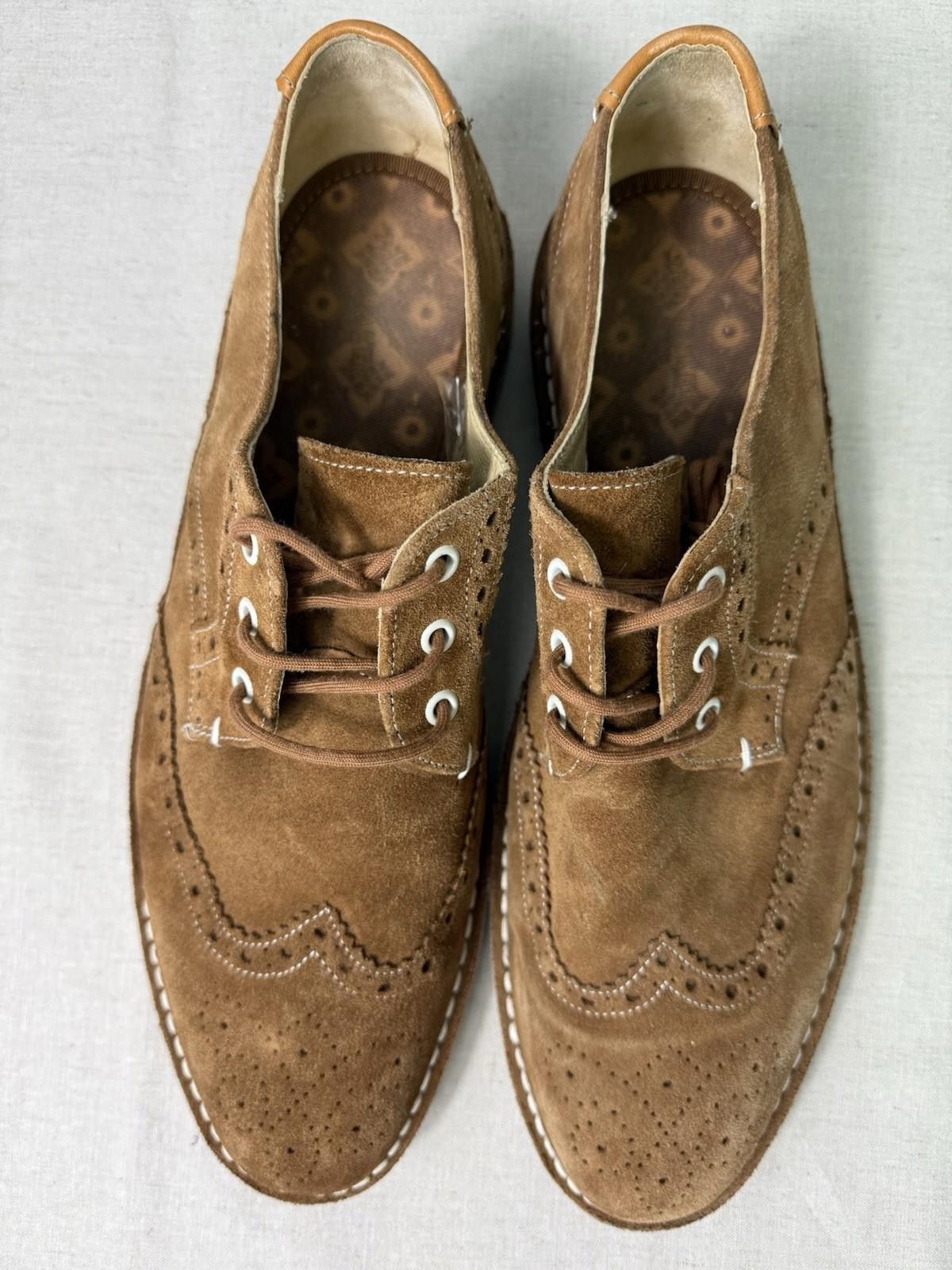 Designer TED BAKER Sz10 Suede Oxford Wingtip Dress Casual Suede Brown Size US 10 / EU 43 - 4 Thumbnail