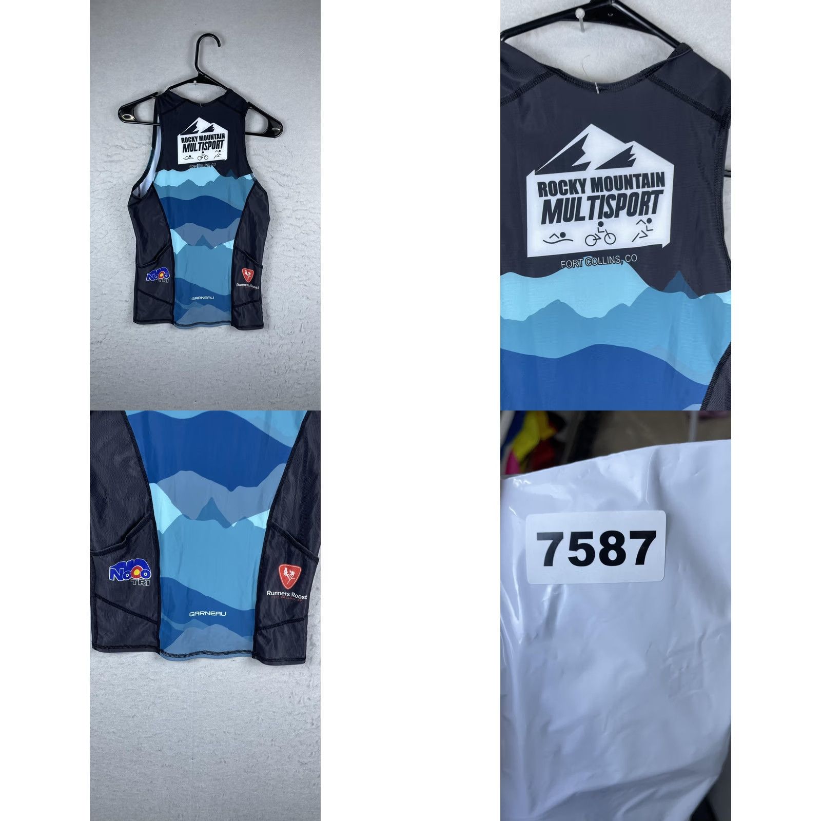 Vintage Garneau Rocky Mountain Mens Medium Blue Tank Jersey Full Zip Multisport Size US M / EU 48-50 / 2 - 8 Thumbnail