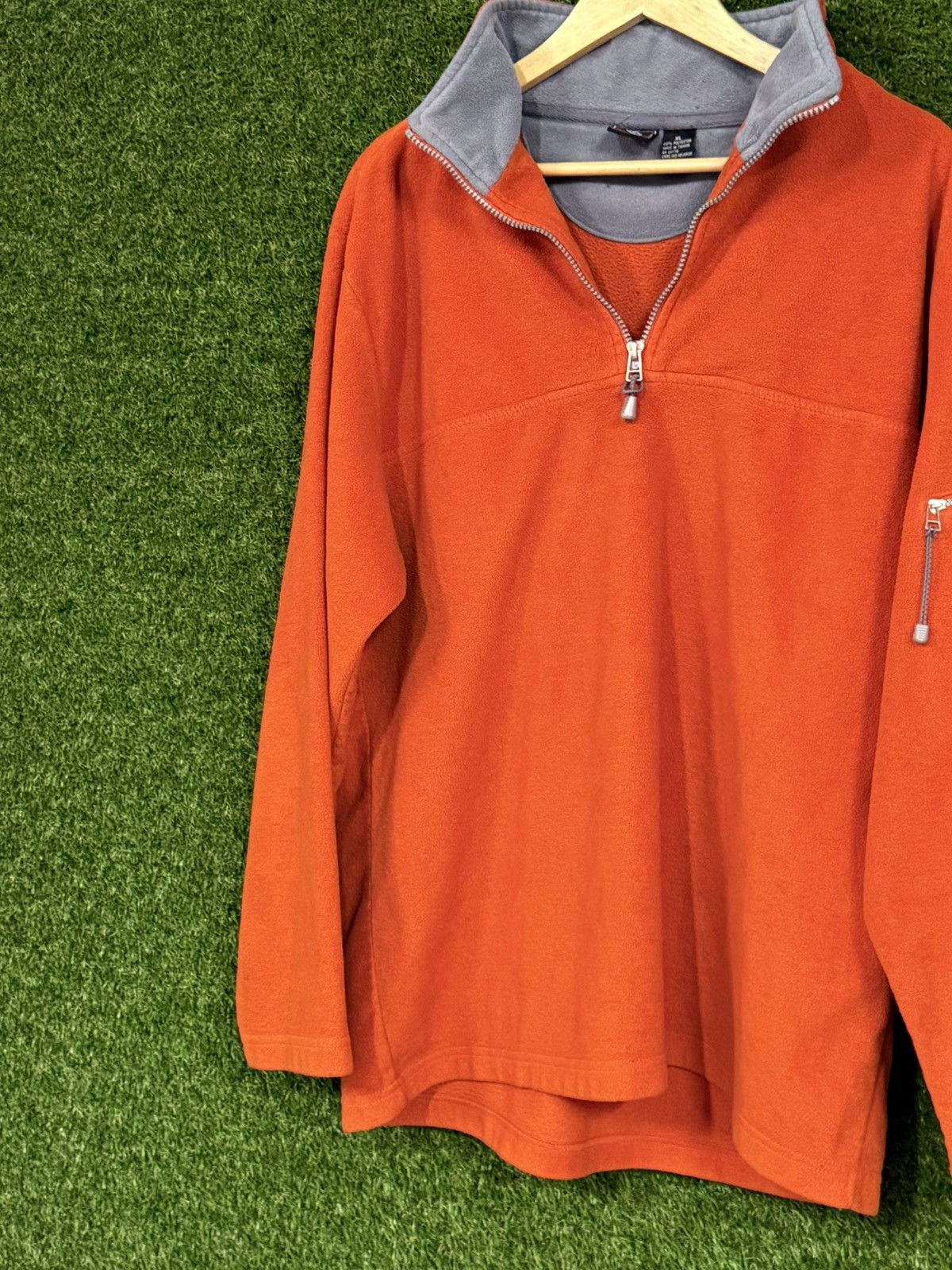 Foot Locker Vintage Foot Locker Orange Fleece Tech Sleeve Zip Pull Over Size US XL / EU 56 / 4 - 2 Thumbnail