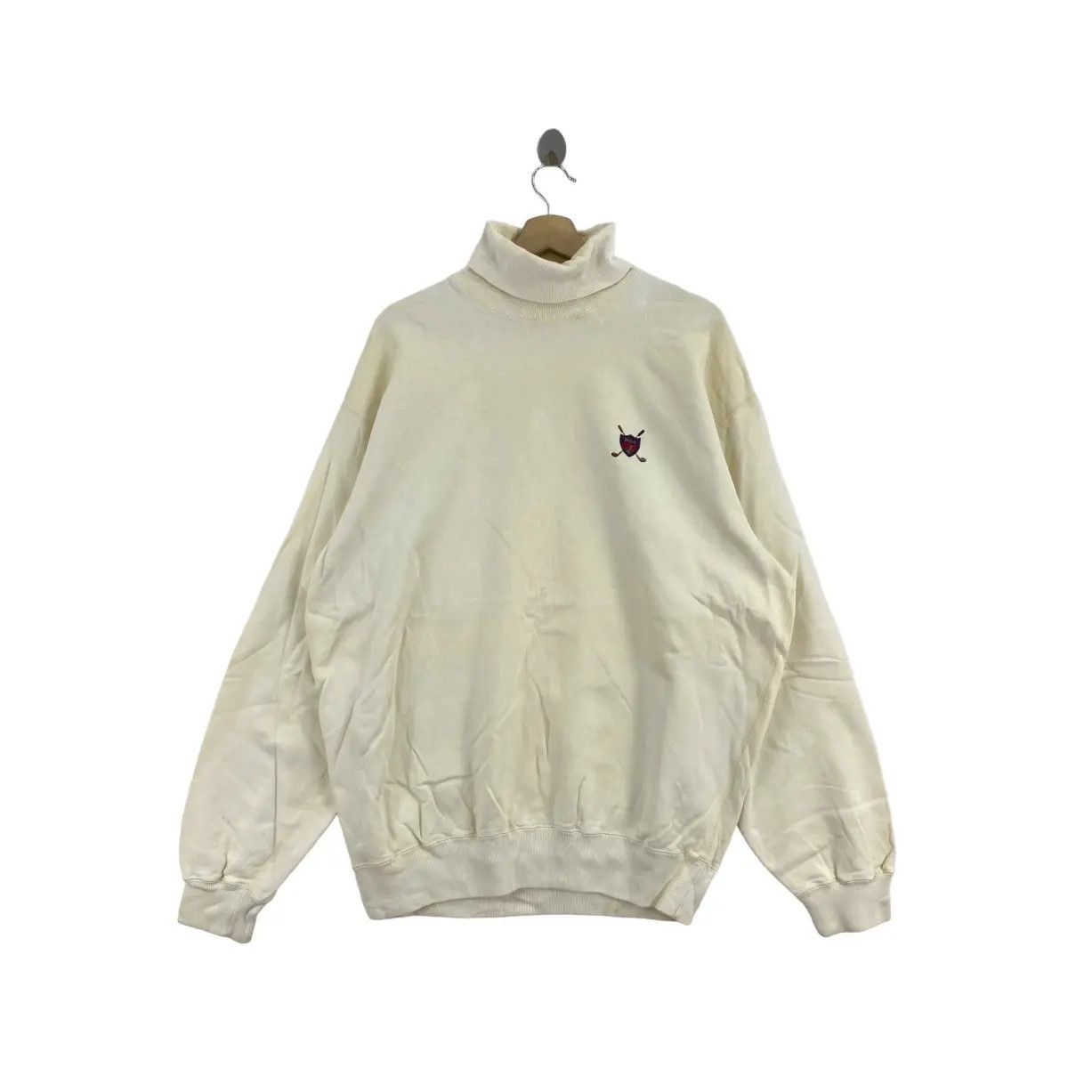 Polo Ralph Lauren Vtg 90’ POLO RALPH LAUREN Cookie Turtle Neck Sweatshirt Logo Size US L / EU 52-54 / 3 - 1 Thumbnail