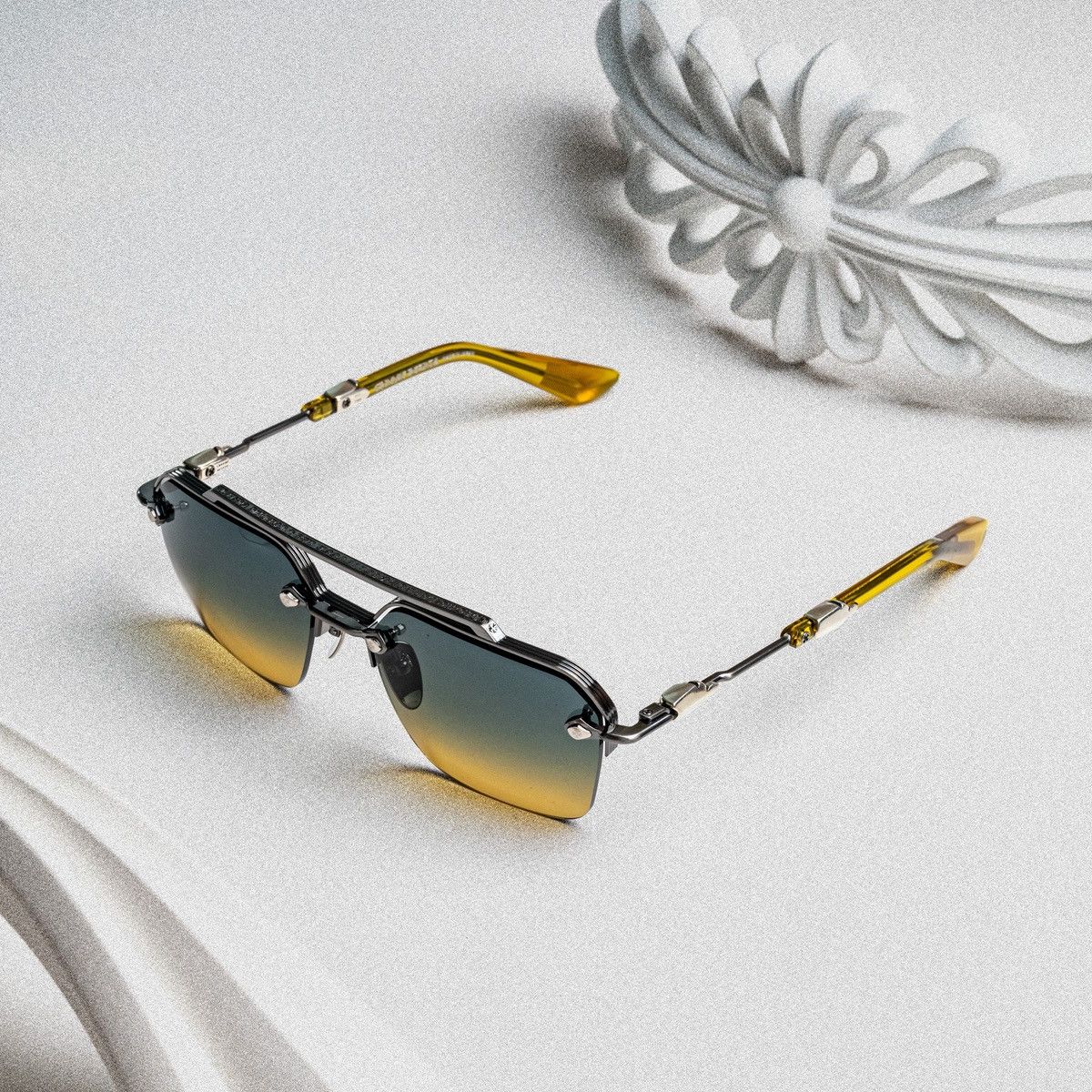 Chrome Hearts CHROME HEARTS BIDI ESEM PEWTER MALT SUNGLASSES Size ONE SIZE - 2 Thumbnail