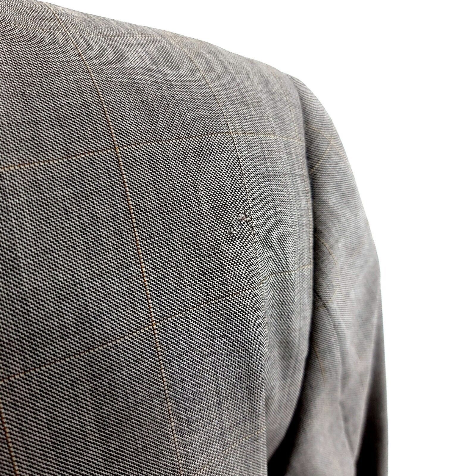 Hart Schaffner Marx DAMAGED Hart Schaffner Marx Gold Trumpeter Wool 3 Button Bla Size 40R - 5 Thumbnail
