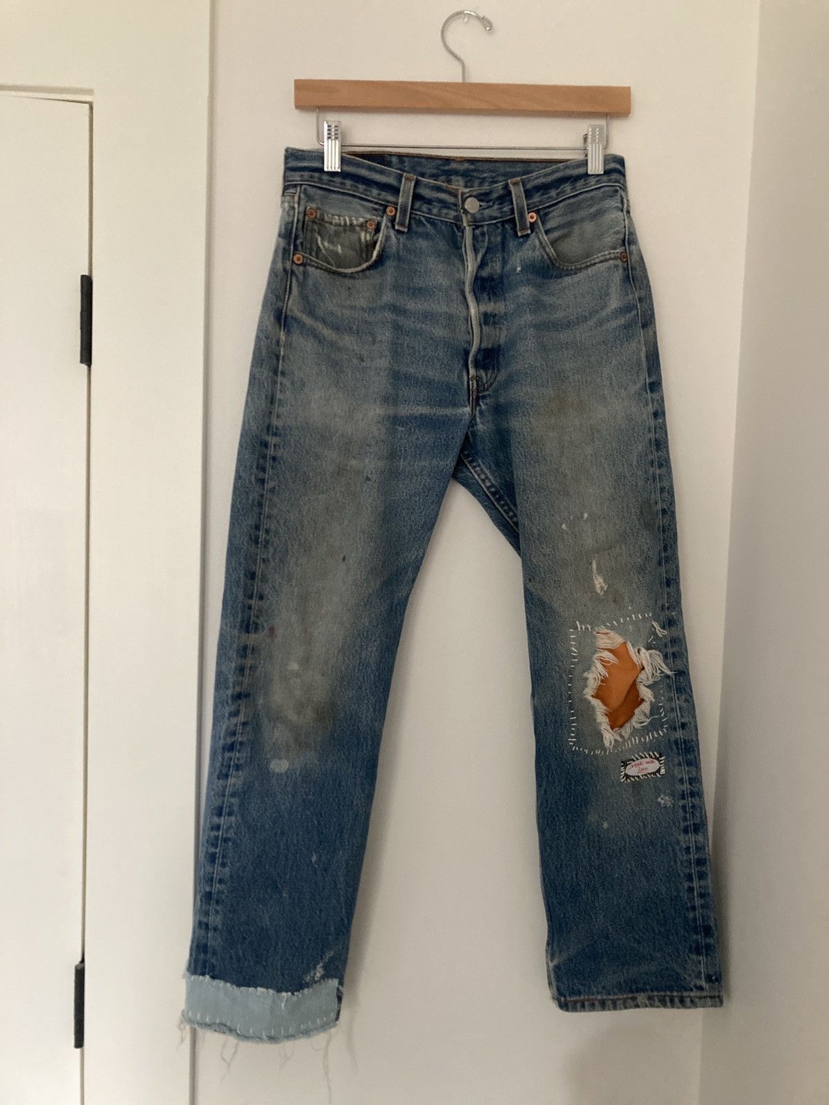 Levi's × Vintage Levi’s 501 patched denim Size US 30 / EU 46 - 1 Thumbnail