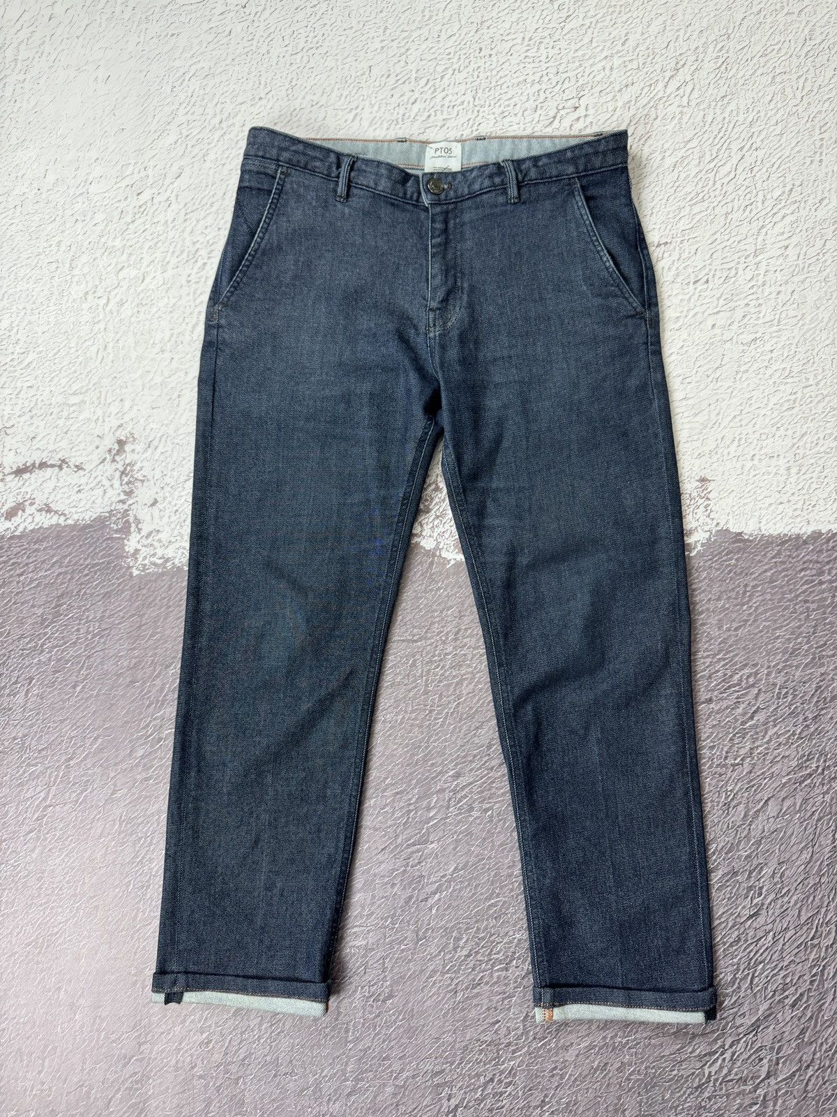 Indigo Pantaloni Torino PT05 cropped Jeans Grunge Relaxed Fit Dark Size US 33 - 2 Thumbnail
