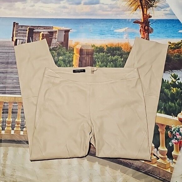 Lafayette 148 Lafayette 148 New York Cream Beige Leather Pants Size Large Size 34" / US 12 / IT 48 - 2 Thumbnail