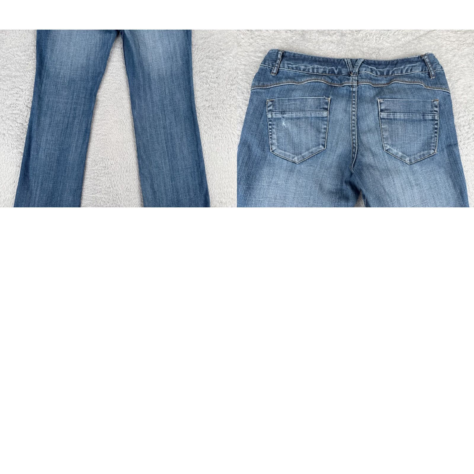 Mossimo Mossimo Jeans Bootcut Juniors 9 Blue Denim Distressed Low Rise 30x31 Cotton Blend 5-Pocket Womens Girls? Size 30" / US 8 / IT 44 - 10 Thumbnail