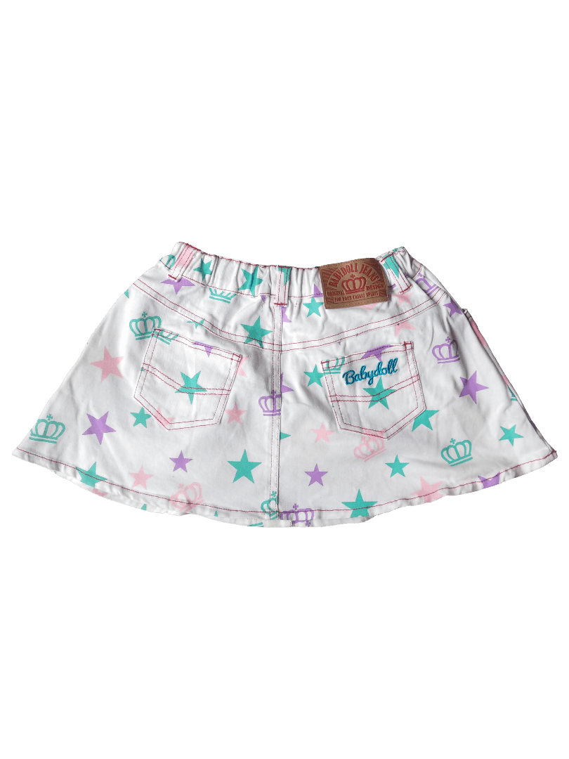 Angel Blue Babydoll Star & Crown Print Skirt Y2K Japanese Brand Size 26" / US 2 / IT 38 - 1 Thumbnail