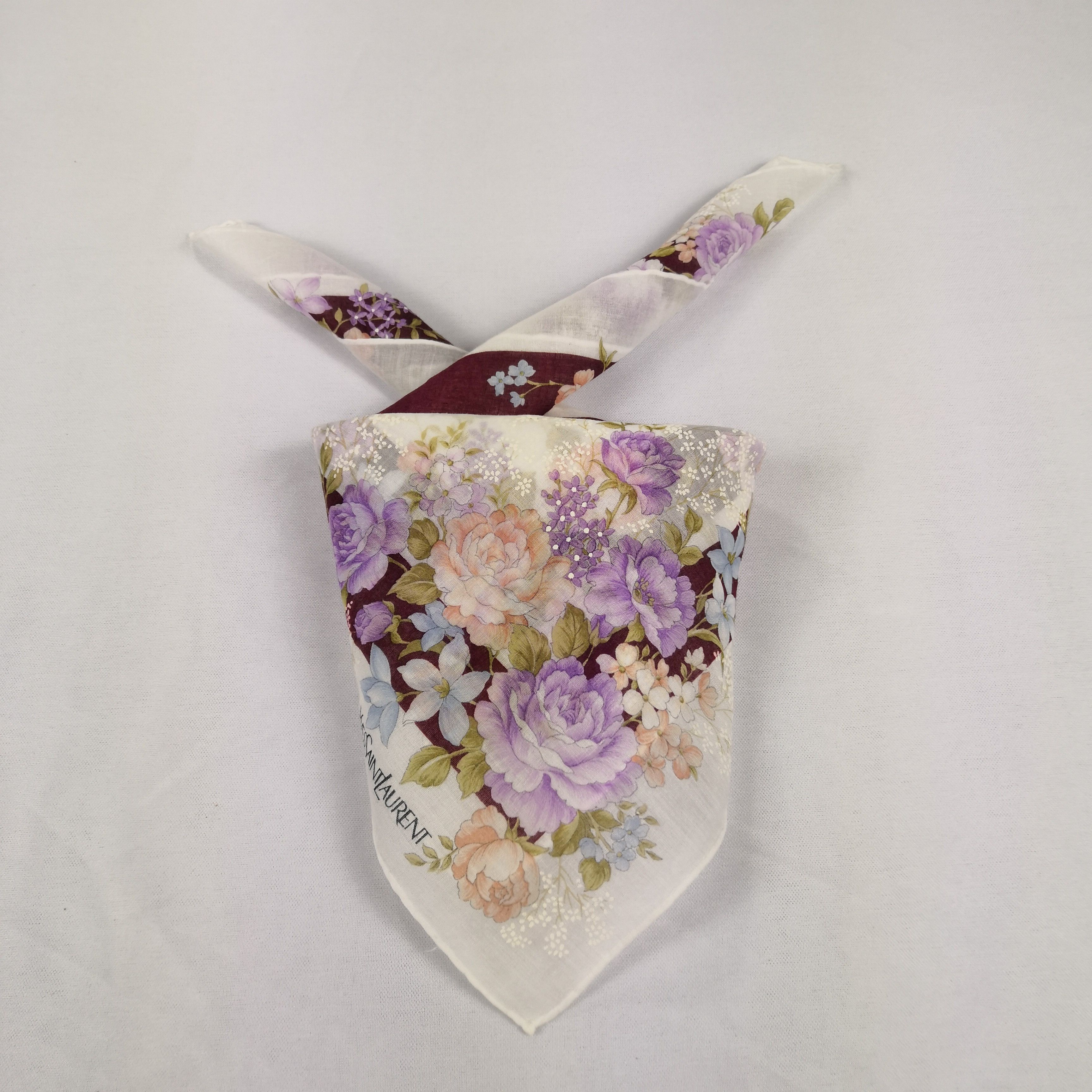 Japanese Brand YSL Scarf Neckerchief Handkerchief Yves Saint Laurent Size ONE SIZE - 1 Thumbnail