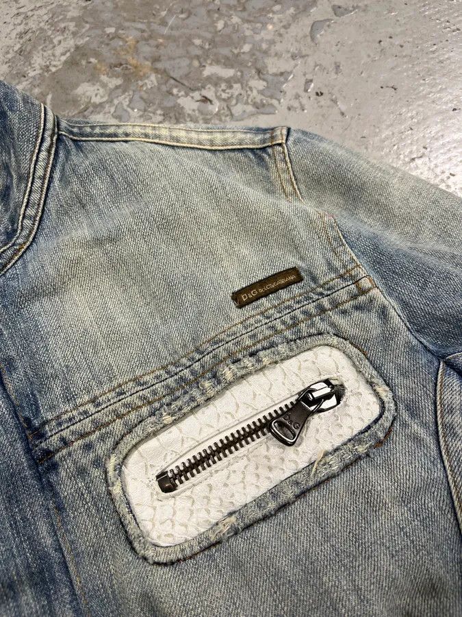 Dolce & Gabbana SS2005 Dolce & Gabbana Apocalyptic Biker Denim Jacket Size US M / EU 48-50 / 2 - 8 Thumbnail