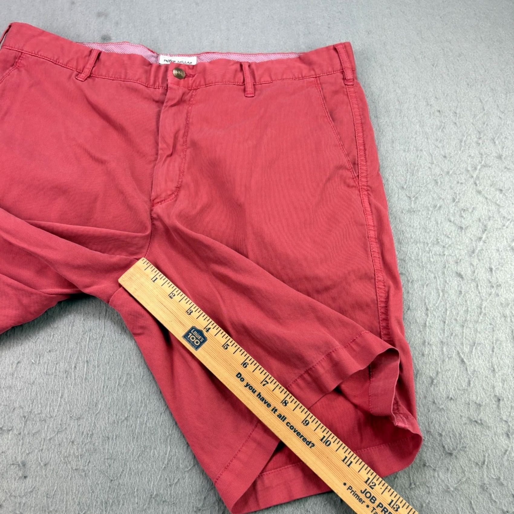 Peter Millar VINTAGE Peter Millar Shorts Mens 35 Red Chino Bedford Preppy Casual Golf Cotton Blend Shirt Size US 35 - 7 Thumbnail